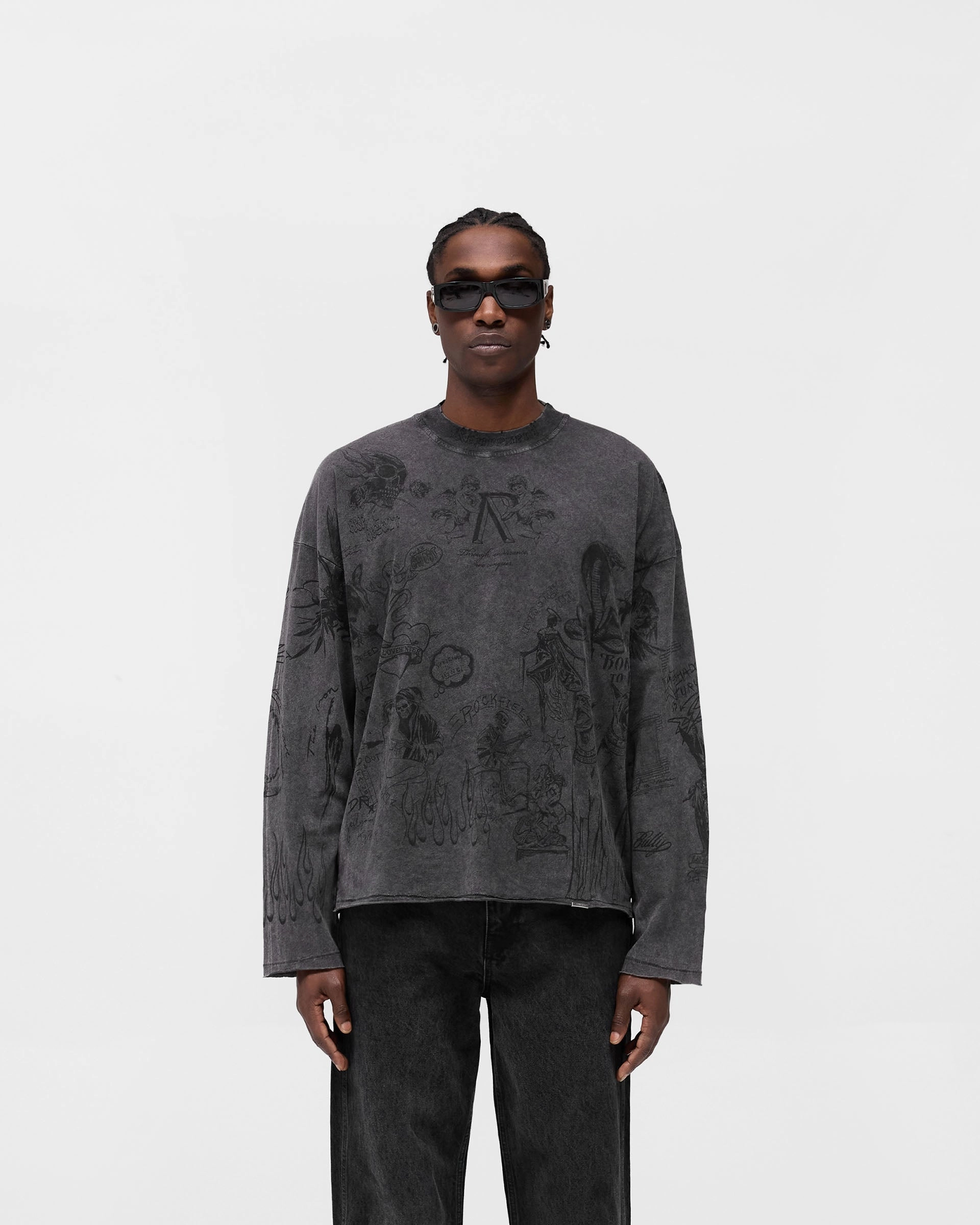 Legacy Long Sleeve T-Shirt - Vintage Grey Urban Look