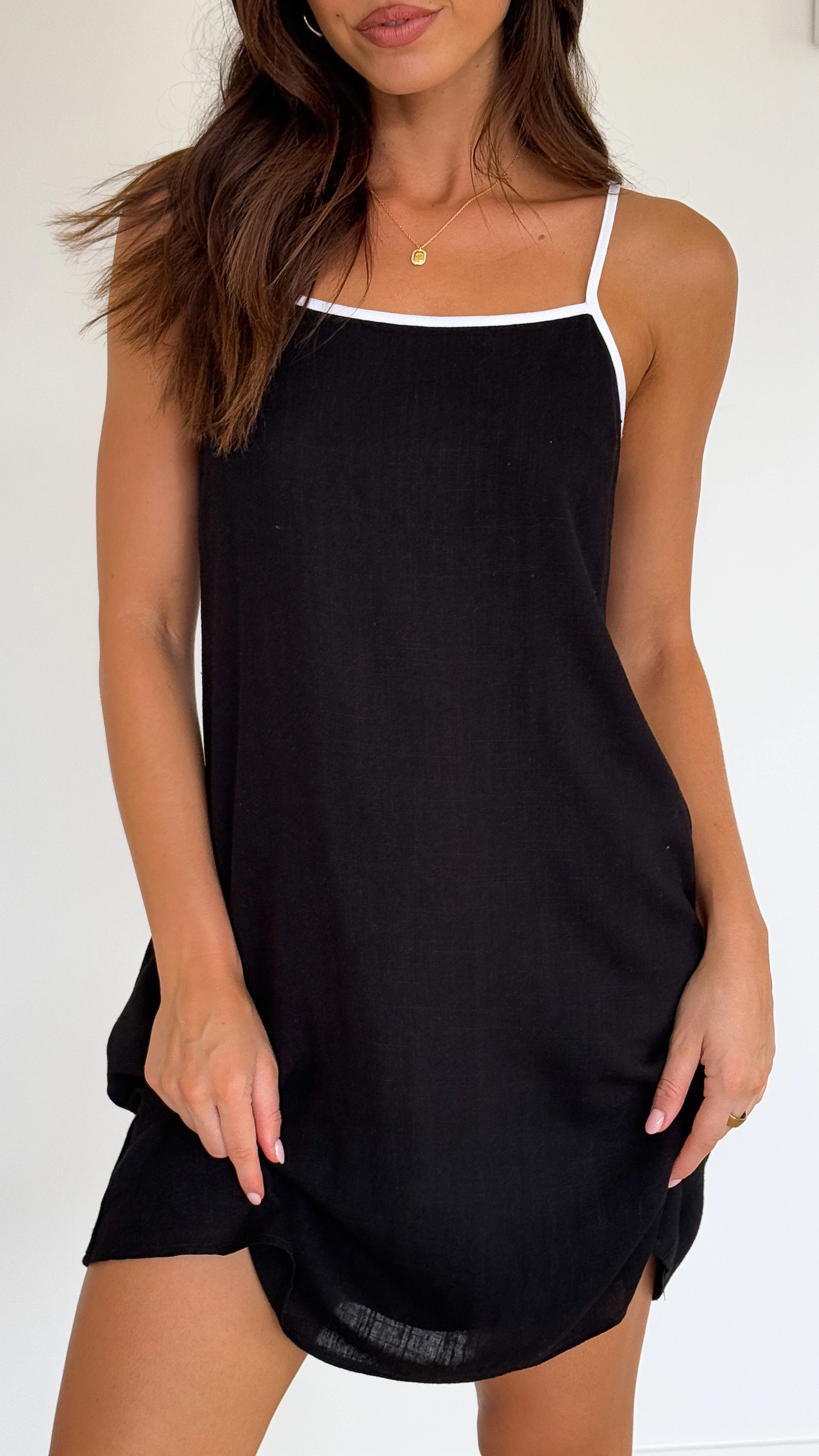 Clean Cut Sleek Flow Libra Mini Dress - Black/White