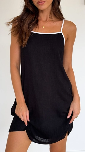 Clean Cut Sleek Flow Libra Mini Dress - Black/White