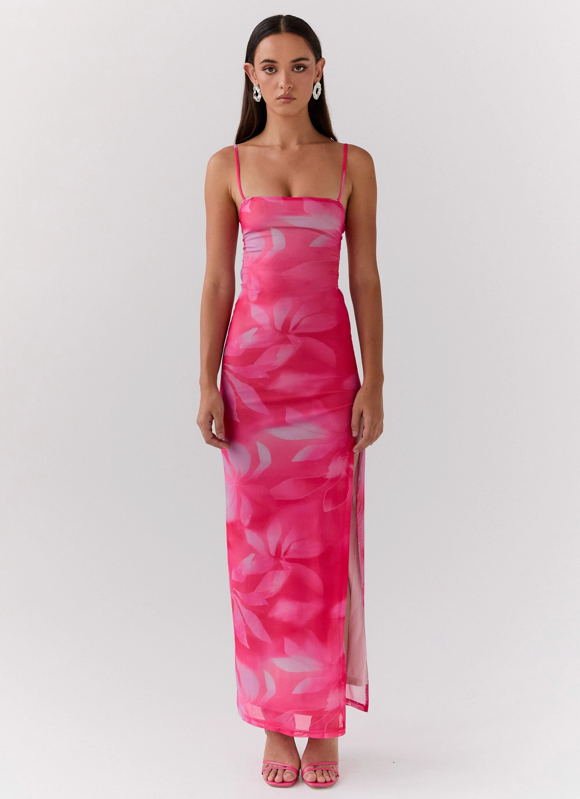 Life In Pink Maxi Dress - Abstract Bloom Clean Finish