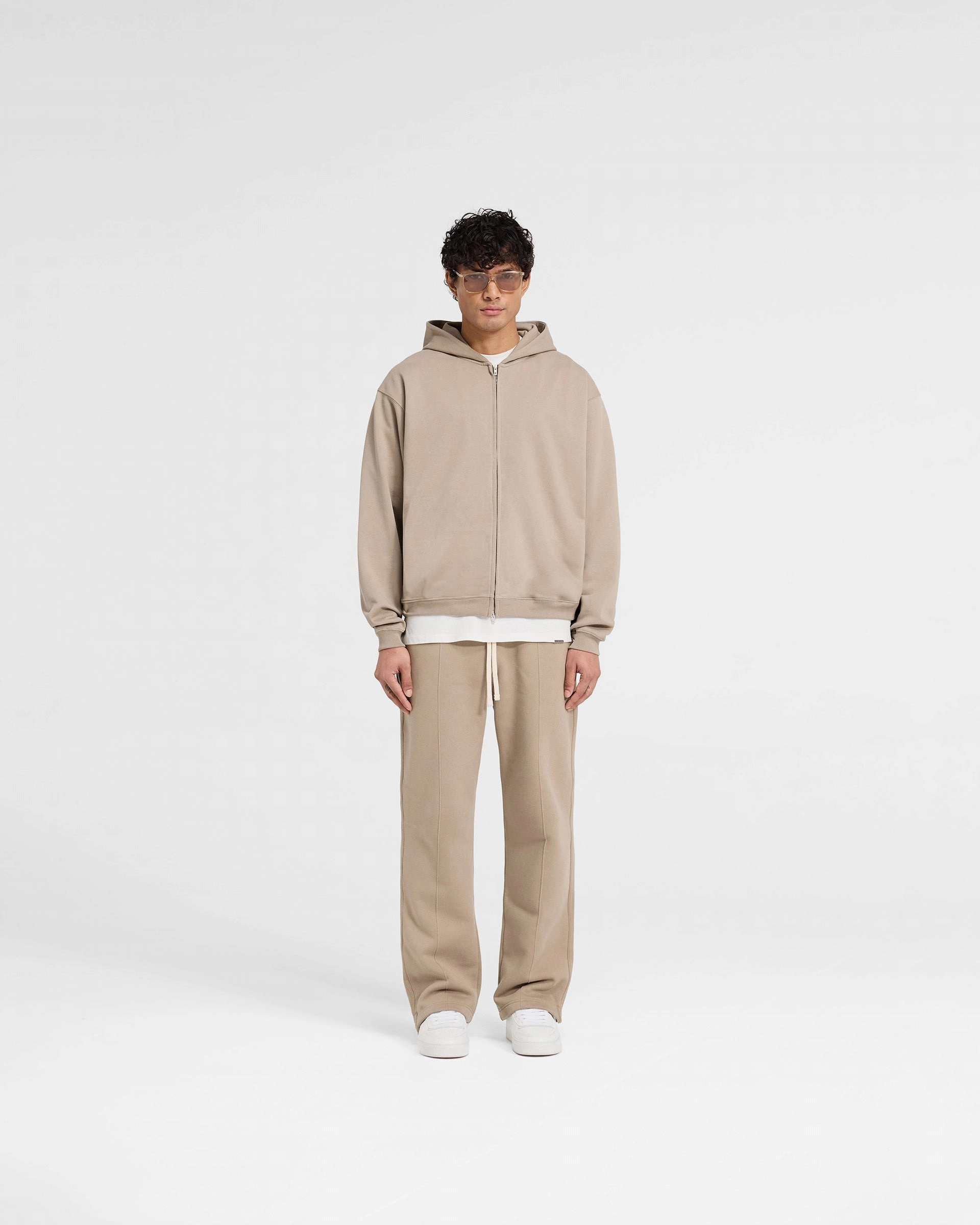Initial Zip Hoodie - Dune Eco Conscious Dyes Ringtail possum like