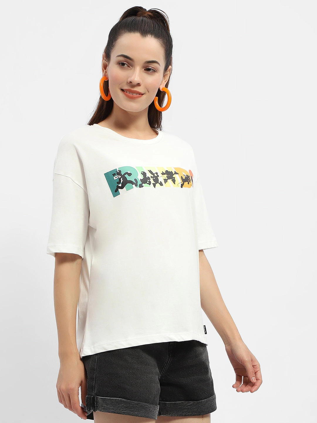 Madame Disney Graphic Print White Regular T-Shirt Chill Vibes