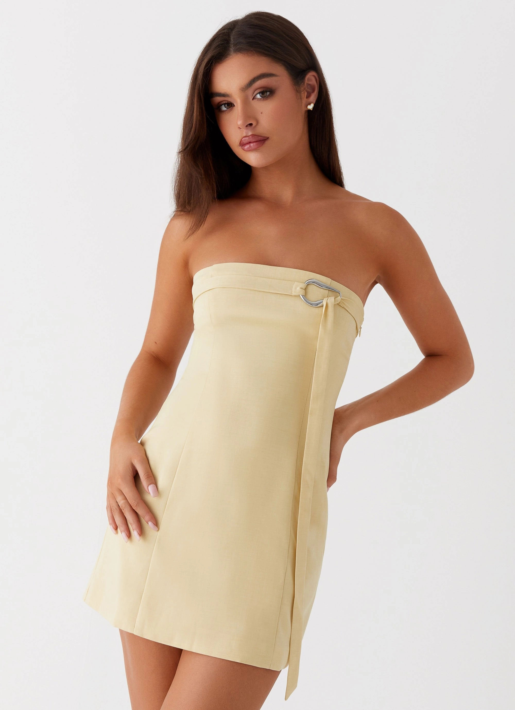 Workwear soft elegance Saskia Mini Dress - Yellow
