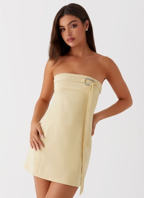Workwear soft elegance Saskia Mini Dress - Yellow