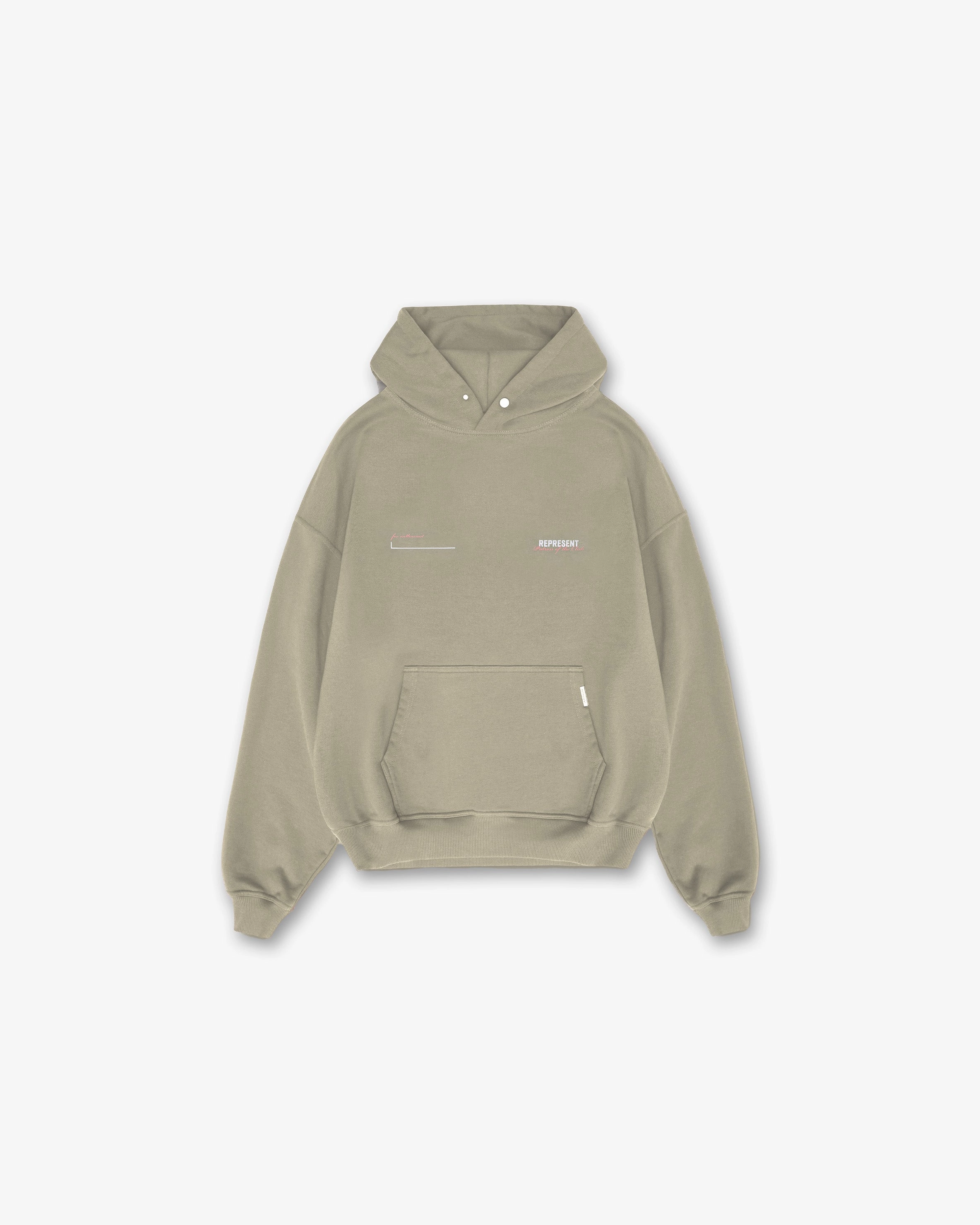 Patron Of The Club Hoodie - Khaki Pink Vintage Look