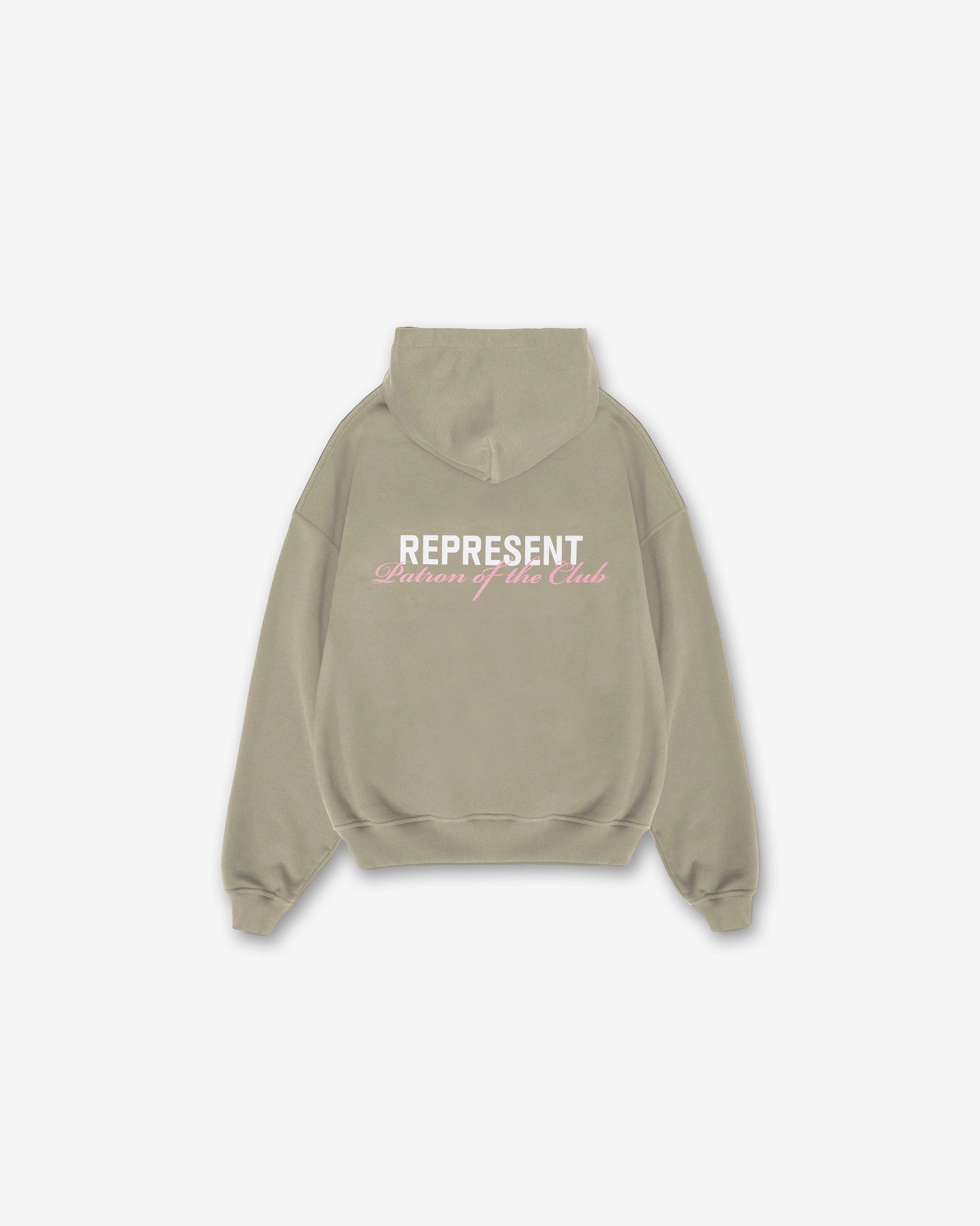 Urban Fashion Minimalist Outfit Patron Of The Club Hoodie - Khaki Pink