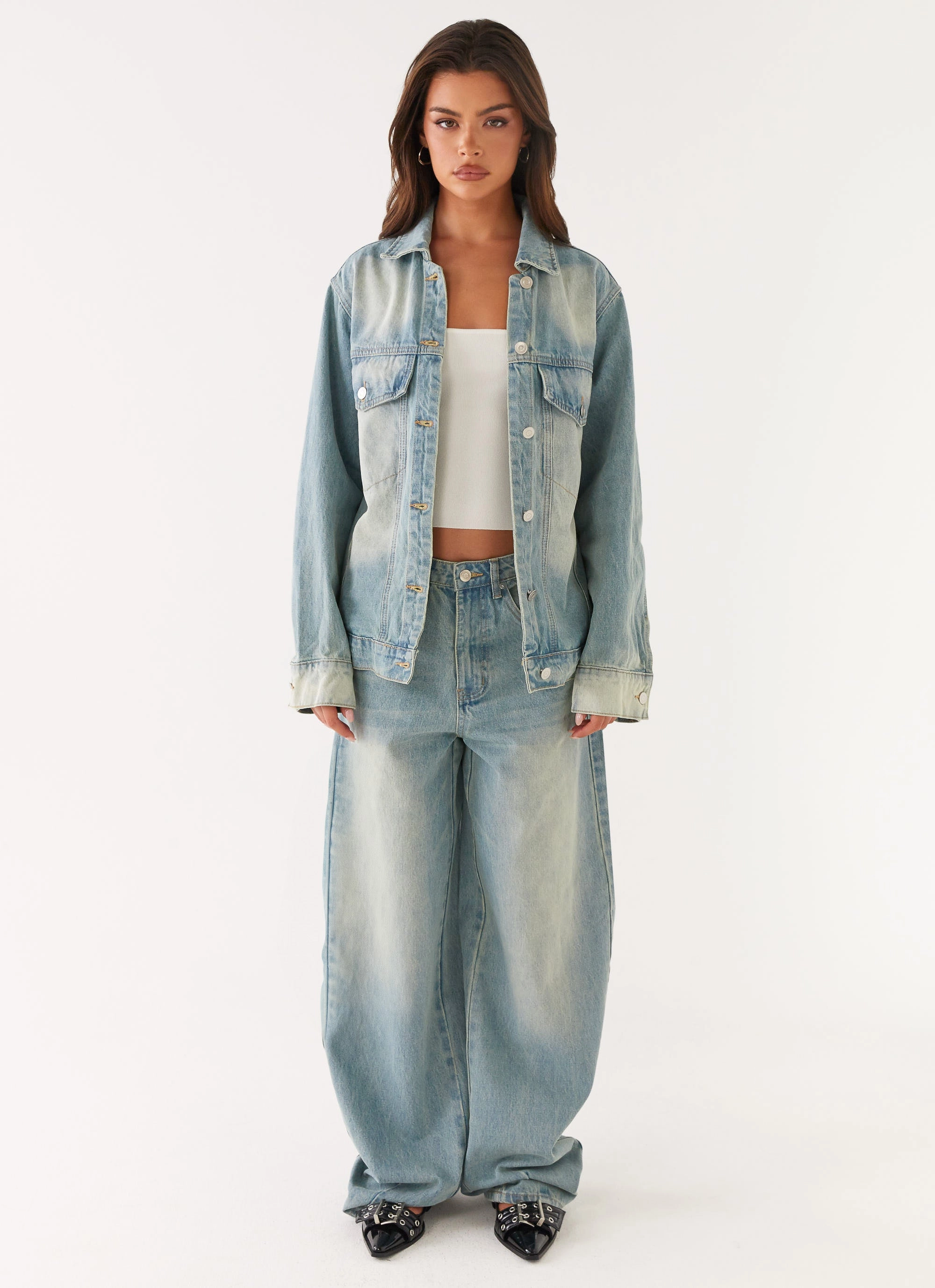 LightPadding WindResistant Coating Maxwell Denim Jacket - Washed Blue