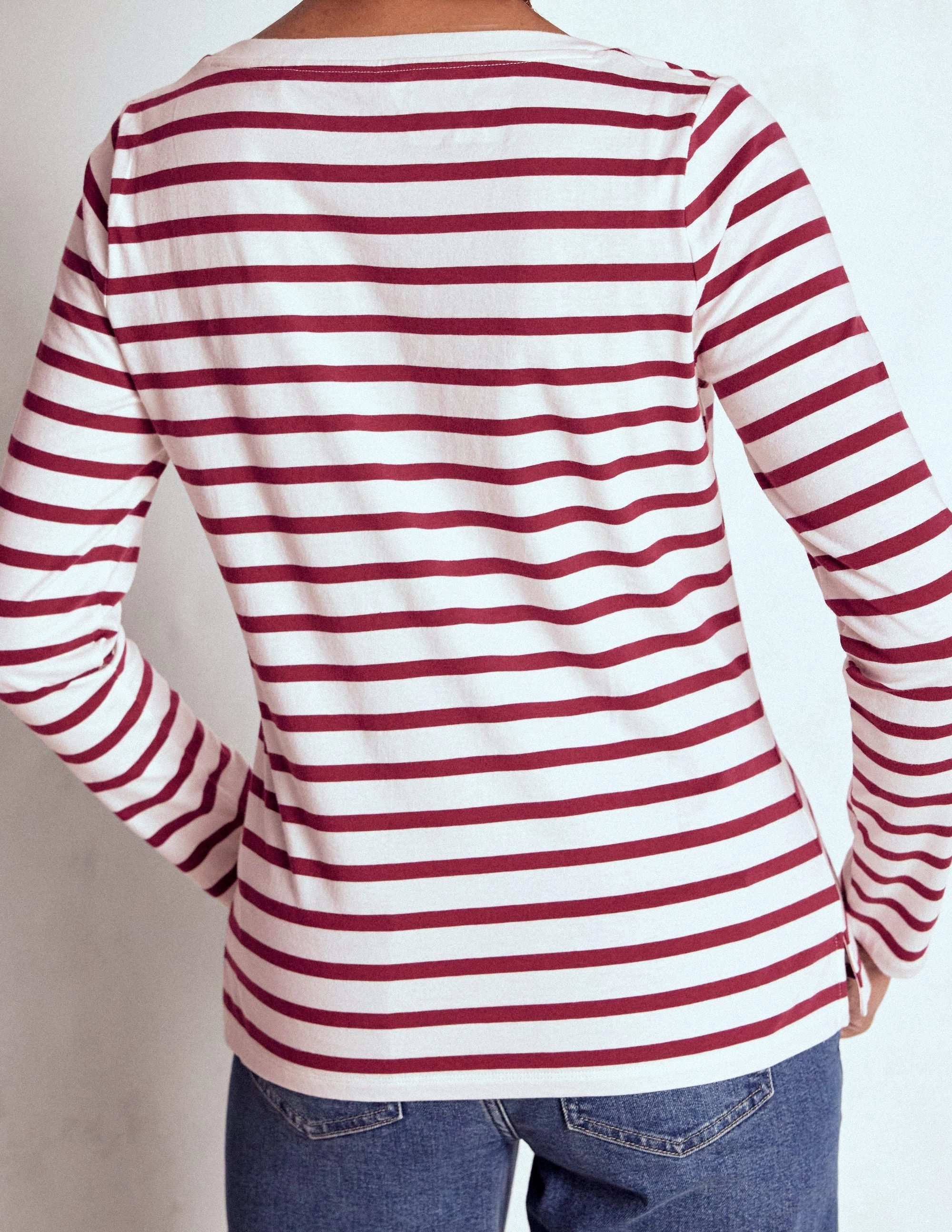 Olivia Long Sleeve Breton-Deep Wisteria Stripe Water Repellent Finish All-Purpose