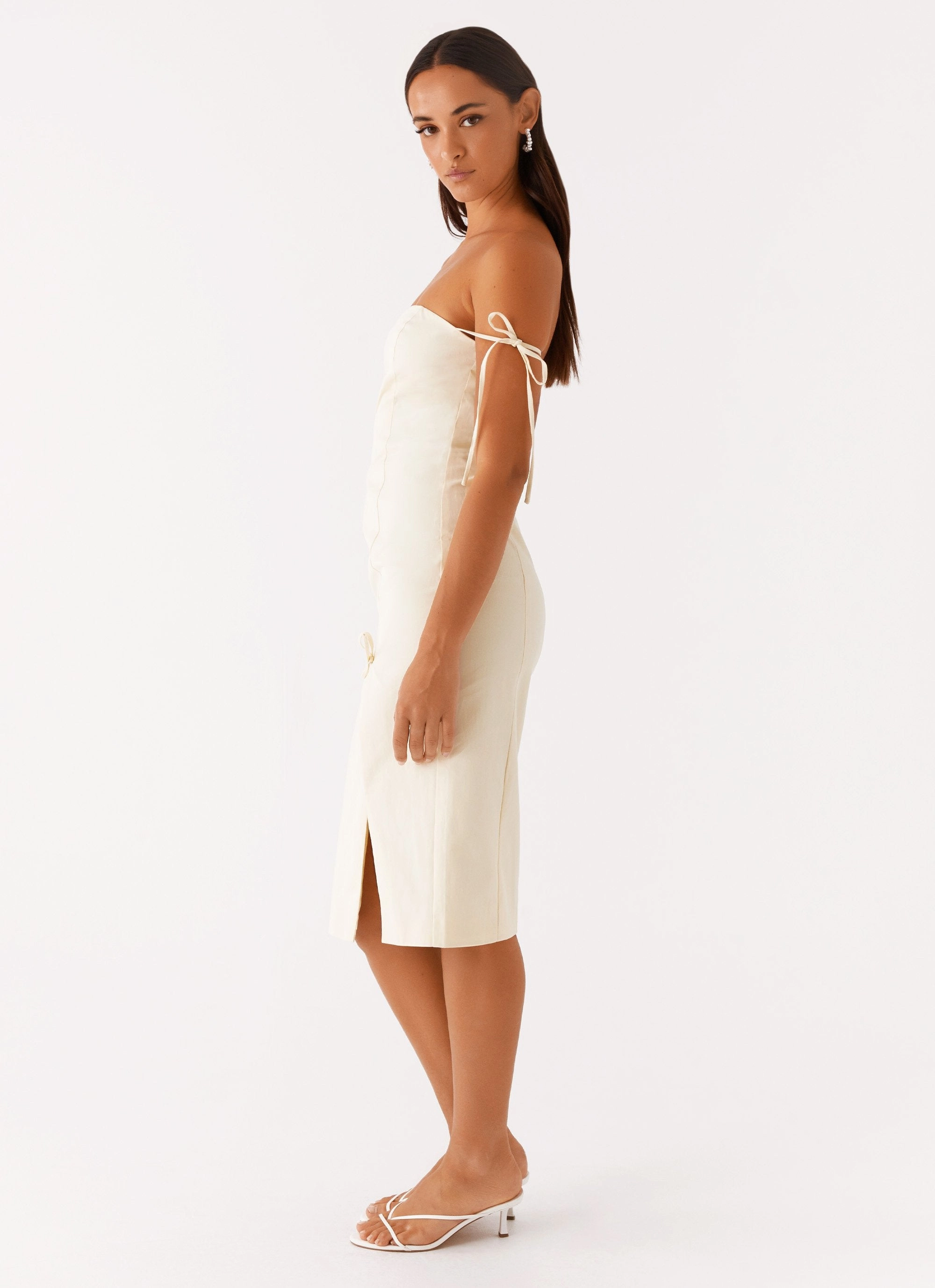 Limelight Midi Dress - Lemon Ribbed-Texture