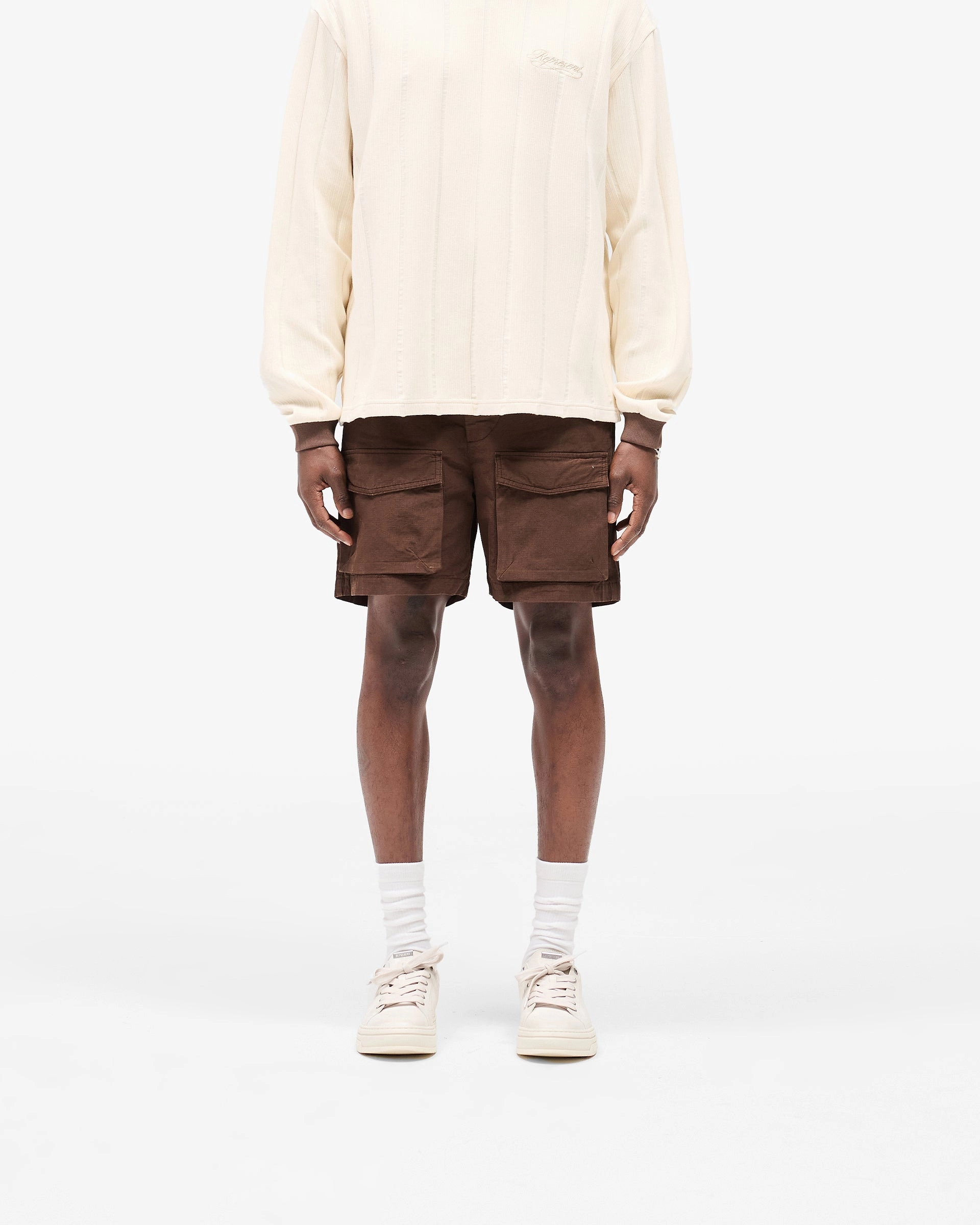 Front Pocket Cargo Short - Tobacco Performance Flex men's fashion
