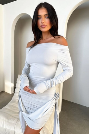 Lightweight Feel Casual Motion Lioness Glory Mini Dress - Grey