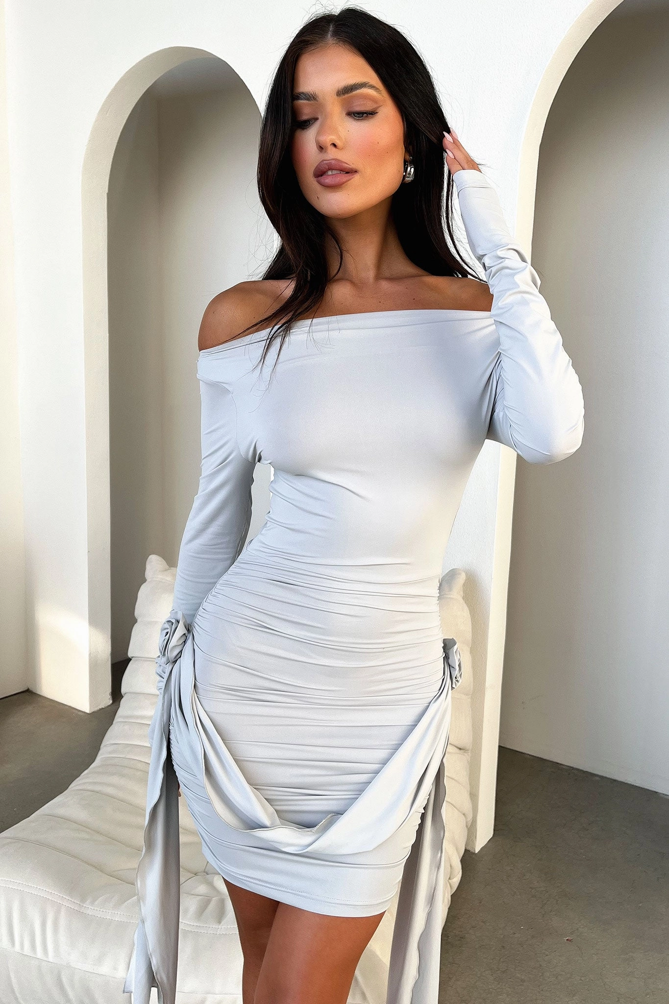 Lioness Glory Mini Dress - Grey Versatile occasion dress Office Layer