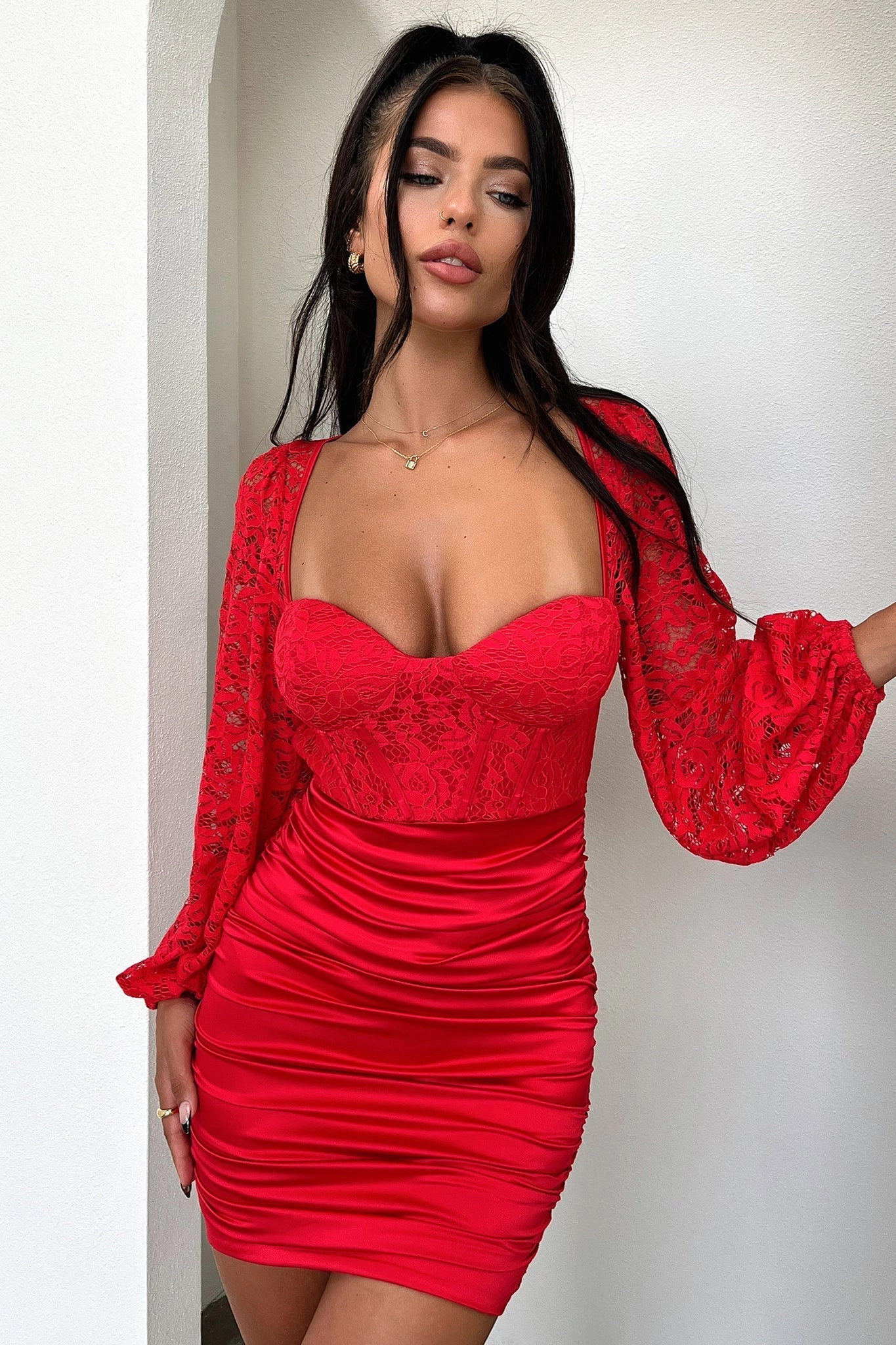 Smart Edge Lirella Mini Dress - Red