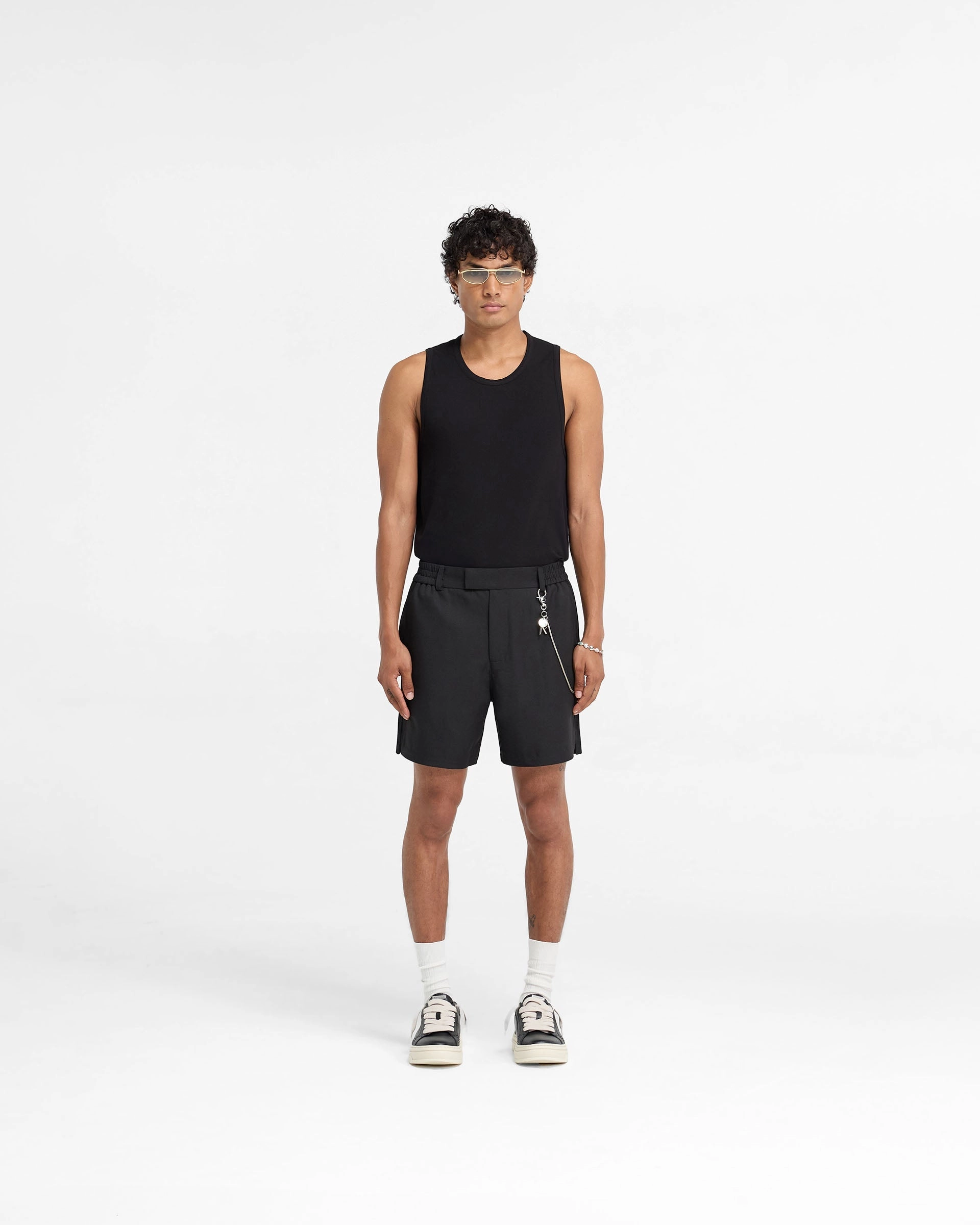 Logo Yacht Short - Black Snag Free Fabric Technology