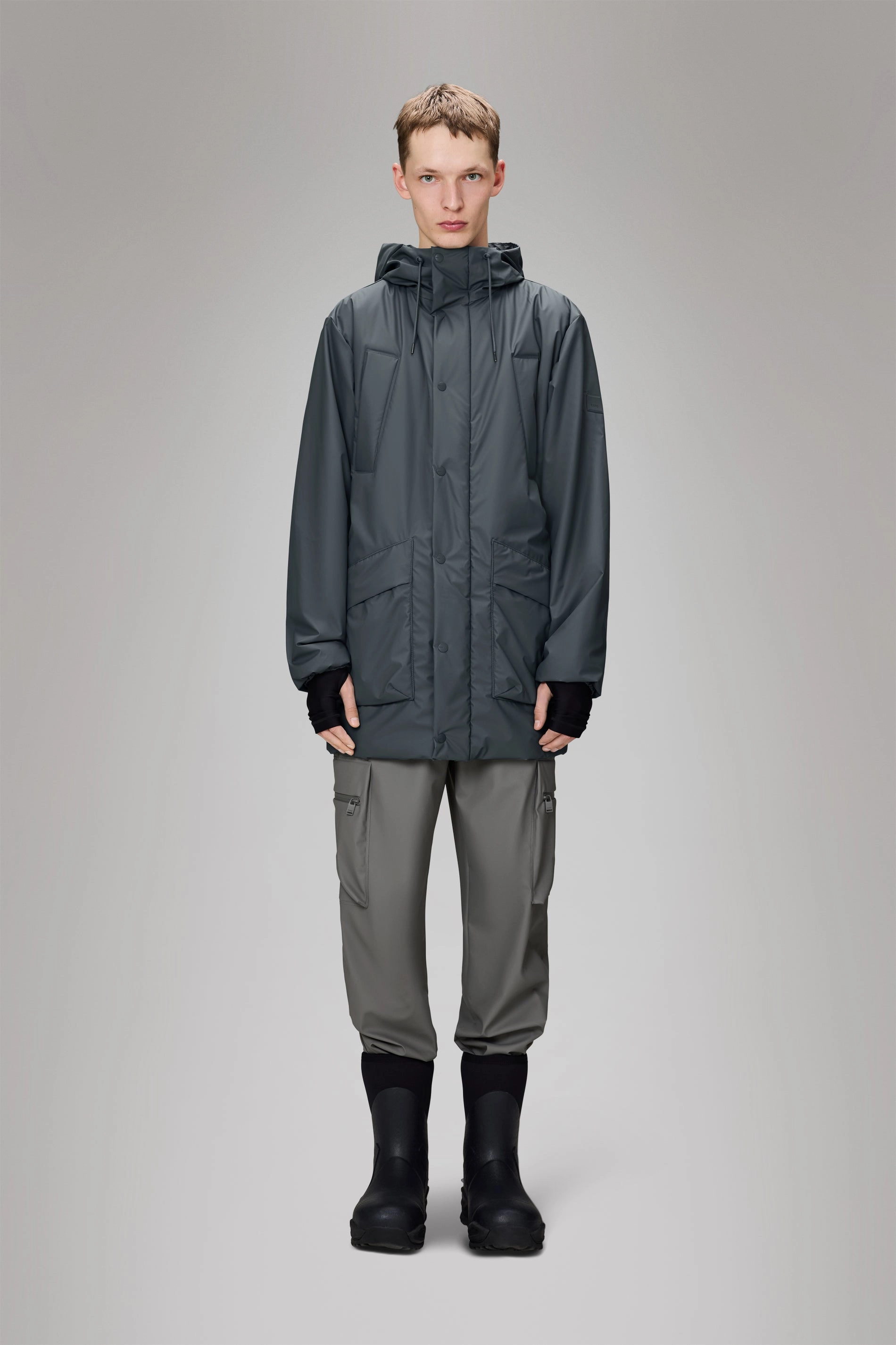 Two Tone Design Multi Pocket Lohja Long Insulated Cargo Jacket