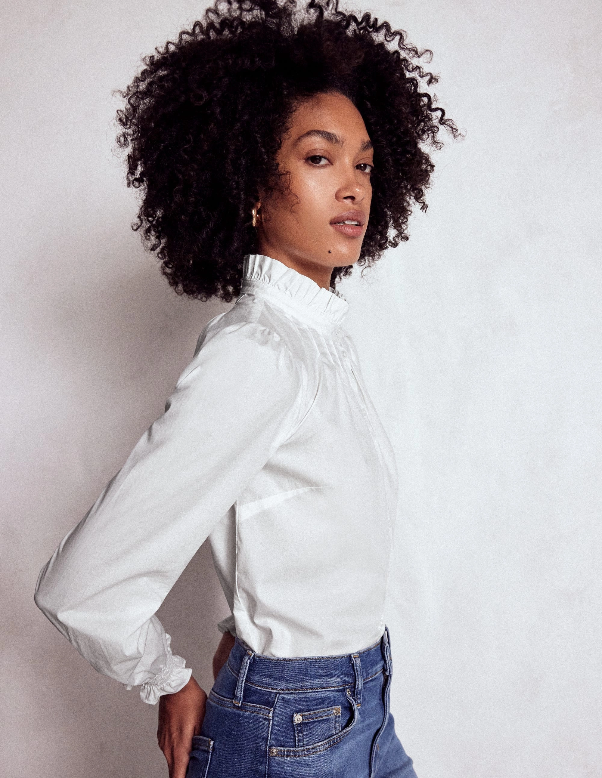 Lorna Pleated Cotton Top-White Airy Mesh Lining summer look