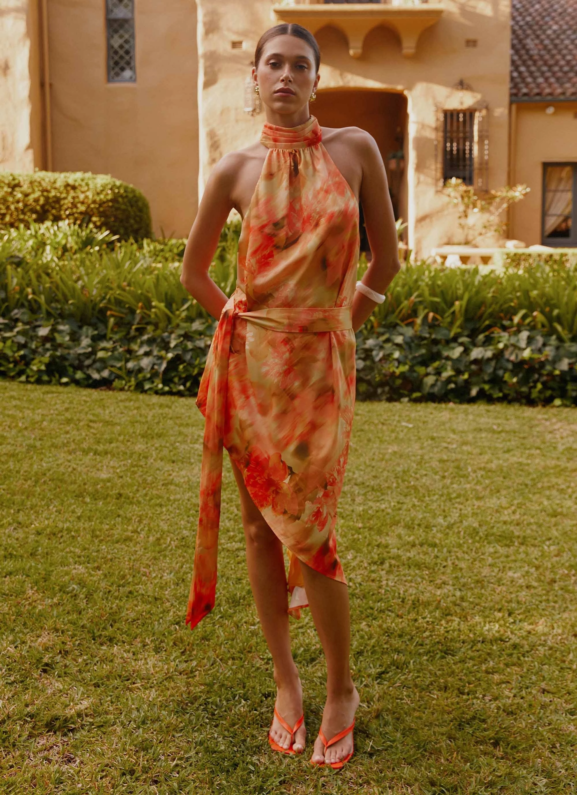 Polished Form Lou Midi Dress - Sunset Floral