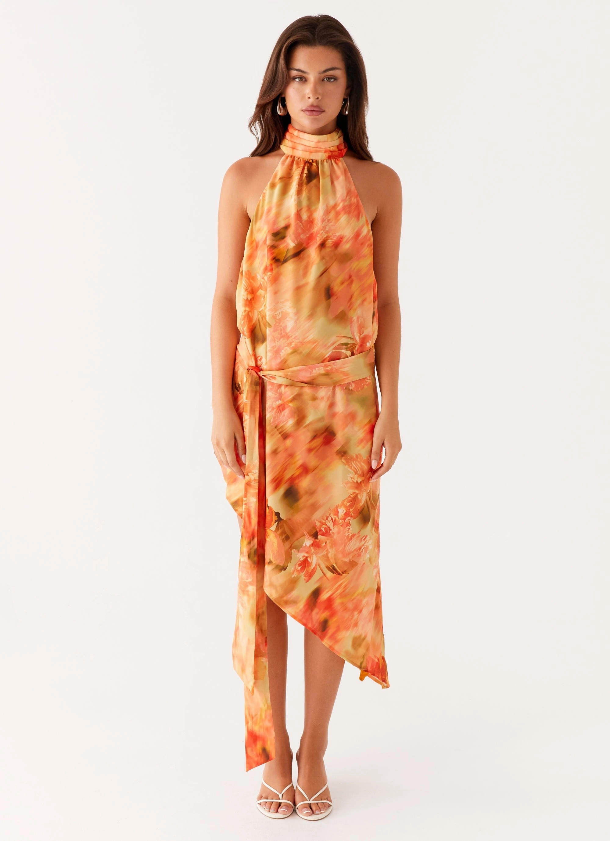 Modern-style Lou Midi Dress - Sunset Floral