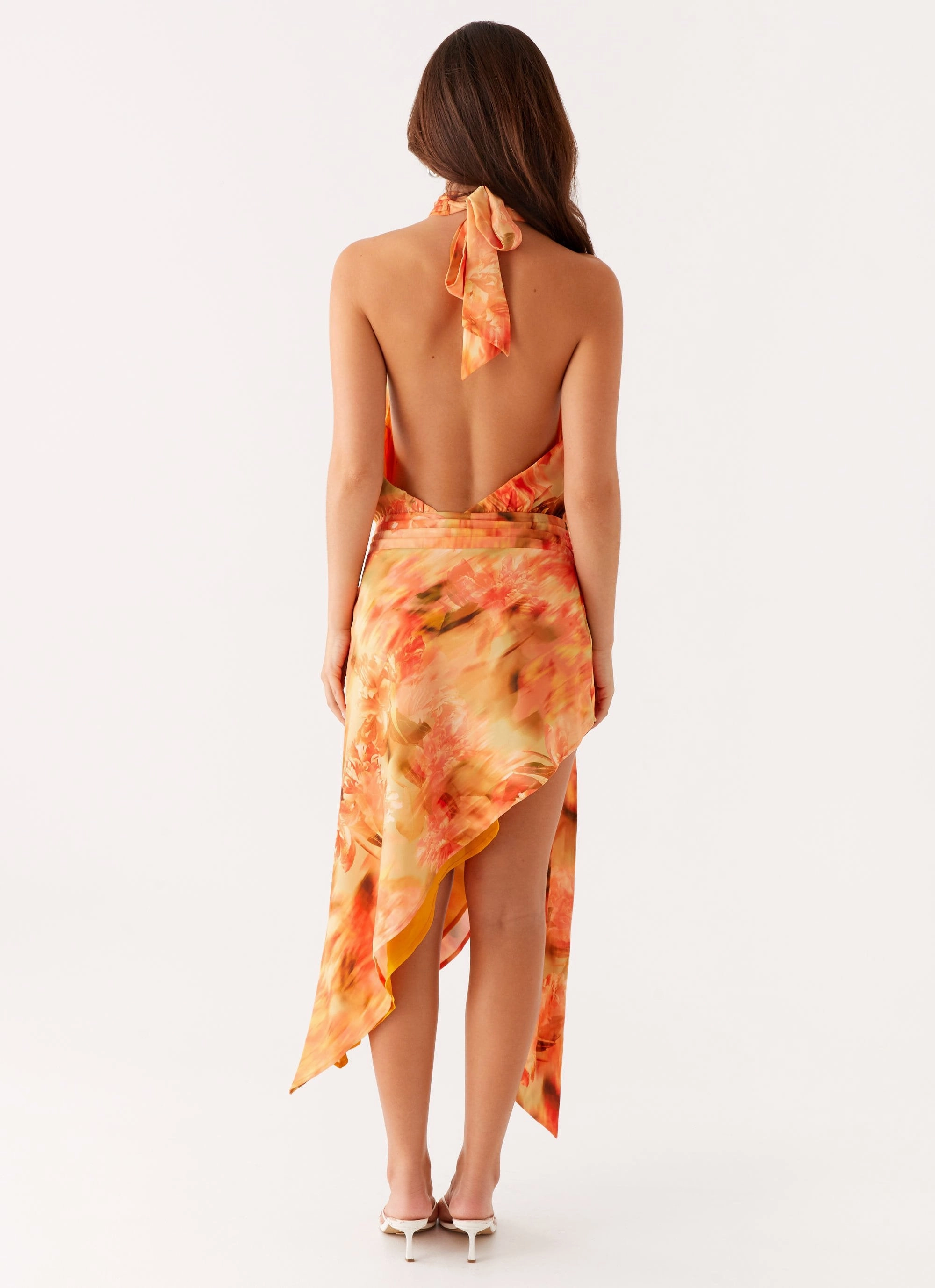Lou Midi Dress - Sunset Floral Sunset Glow Relax Layers