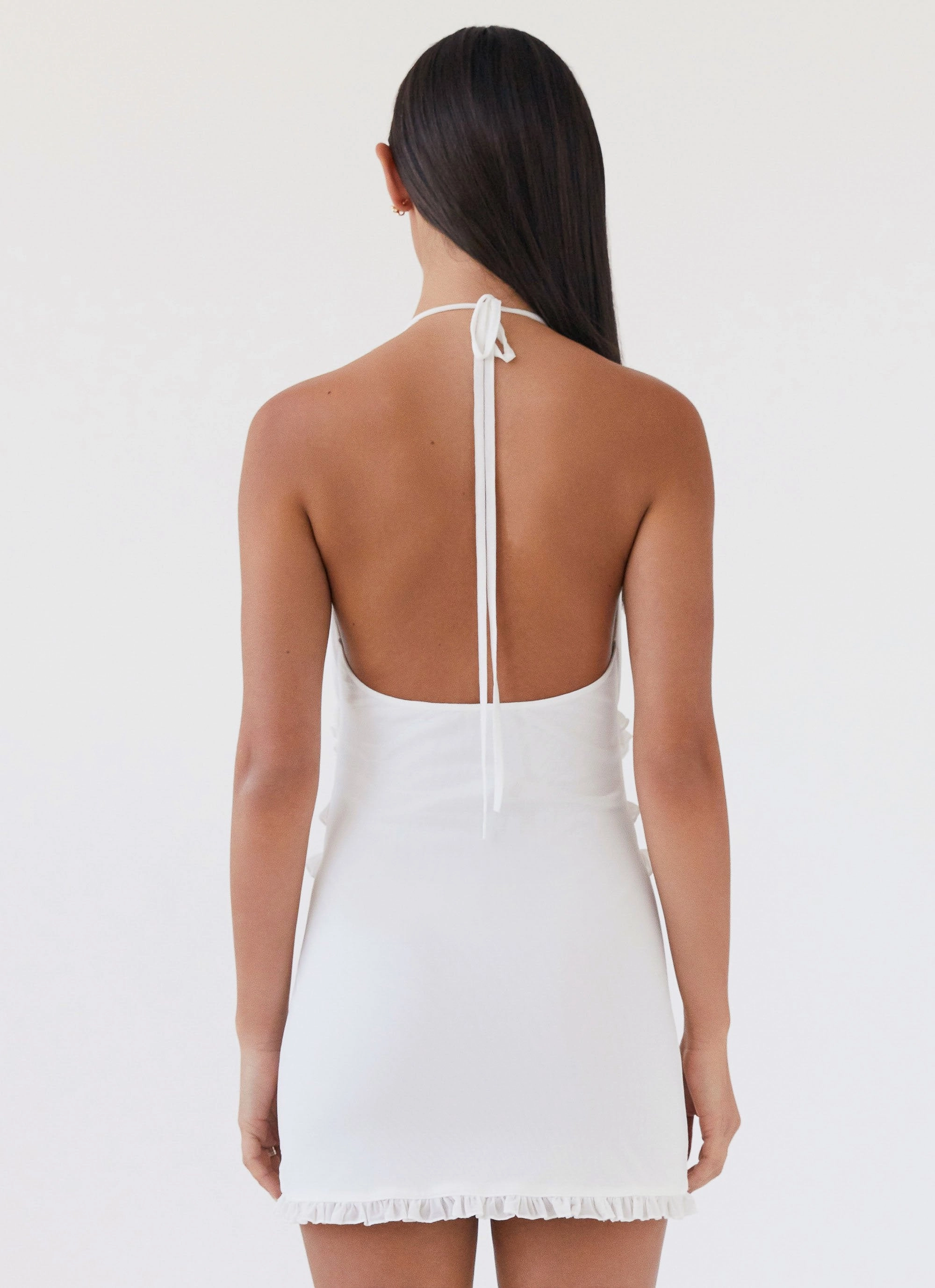 Sophisticated Wear Versatile Comfort Love Exchange Ruffle Mini Dress - White