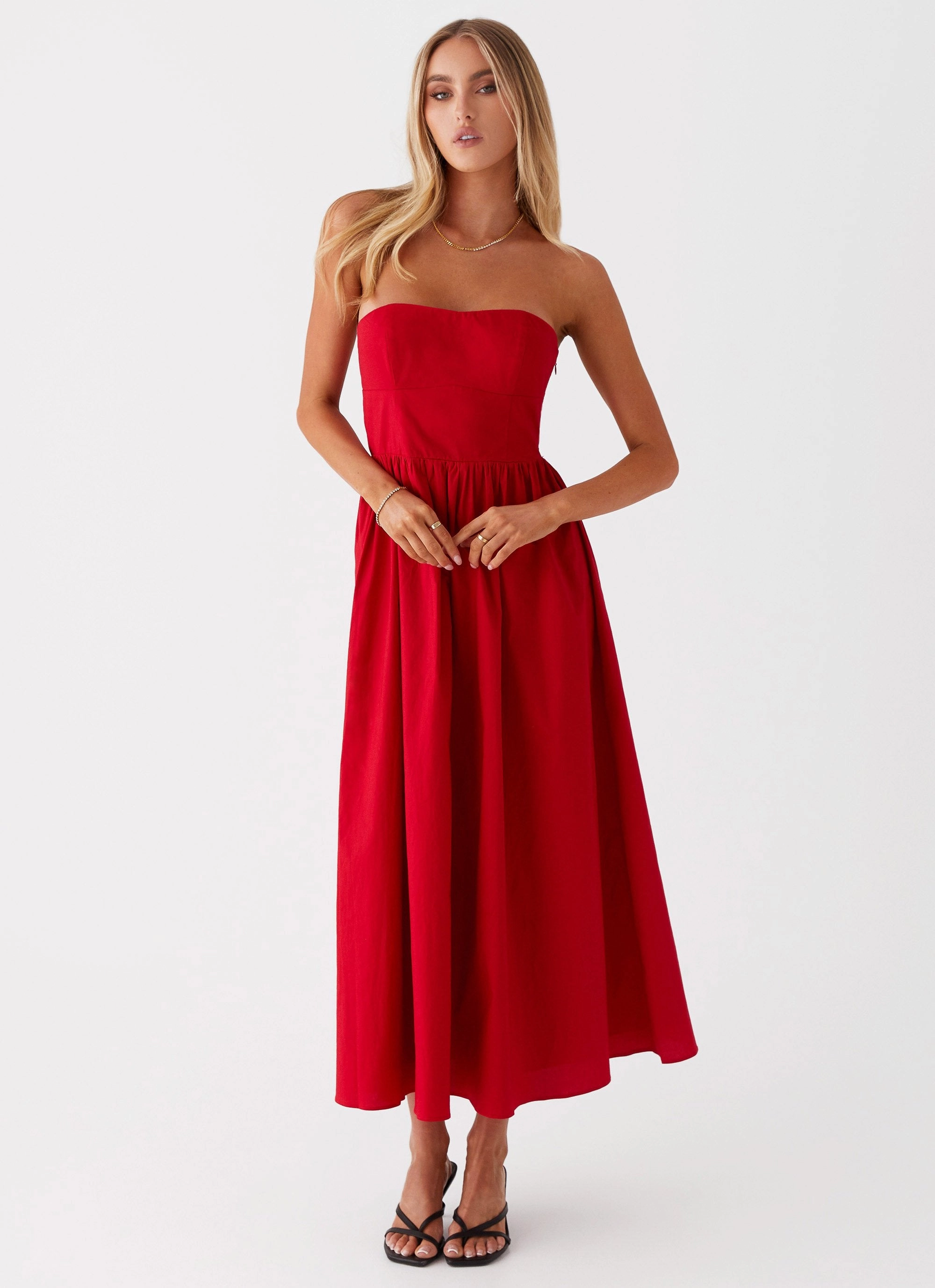 Texture Flow Love Me Later Midi Dress - Red
