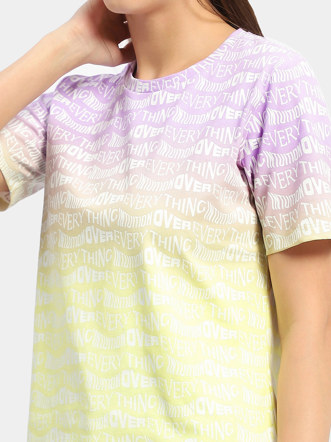 Madame Typography Purple Ombre Effect T-Shirt Everyday Trend Soft Touch Fabric