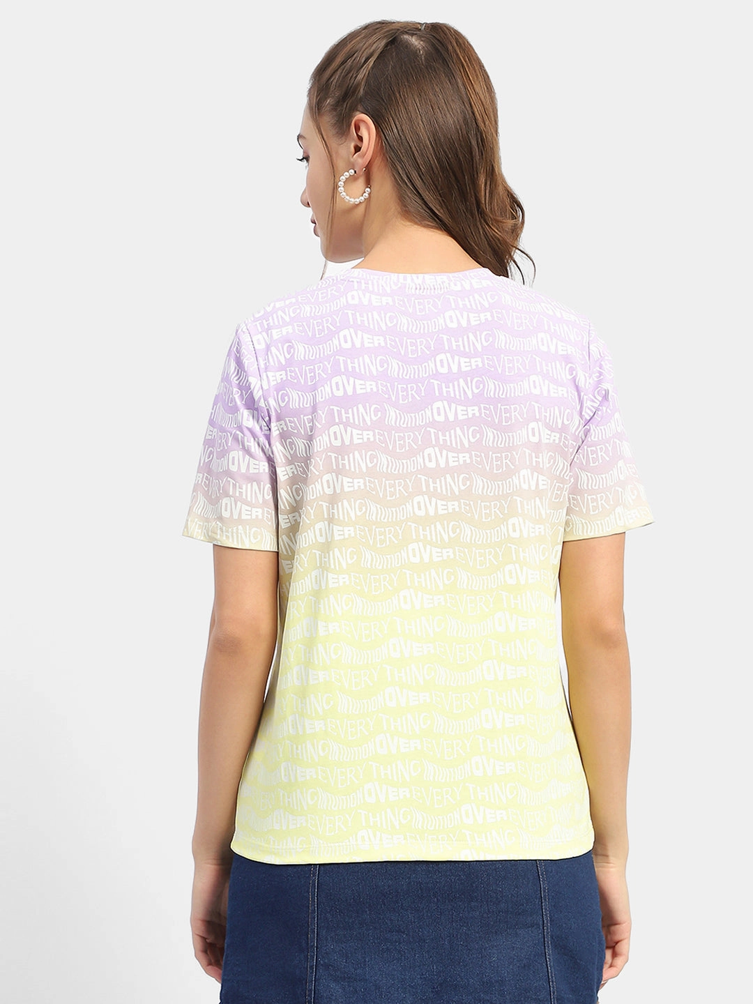 Madame Typography Purple Ombre Effect T-Shirt certified Eco Friendly Dyes