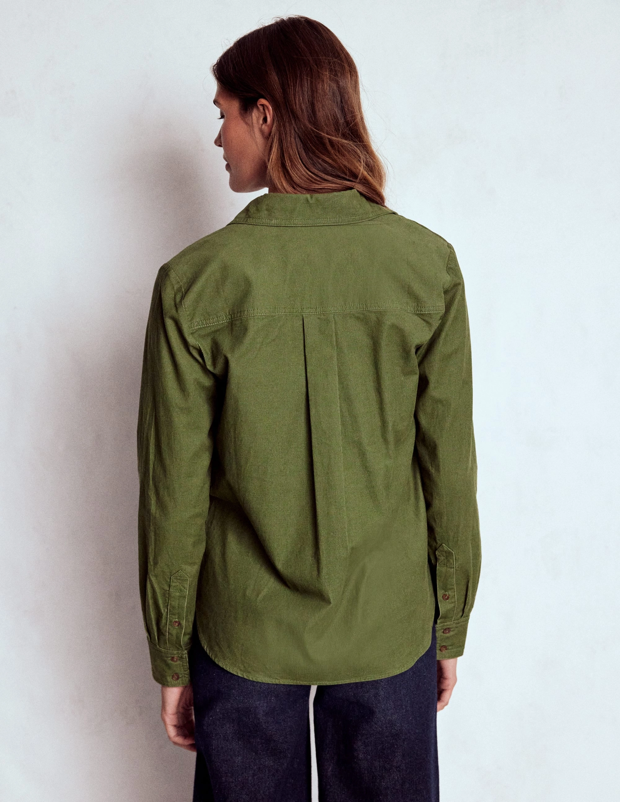 Sienna Cord Shirt-Fern Friction Reducing Finish YarnDyedFabric