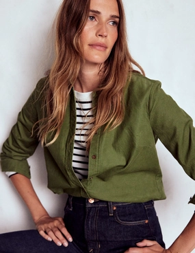 Bluesign Approved Material Office Attire Sienna Cord Shirt-Fern