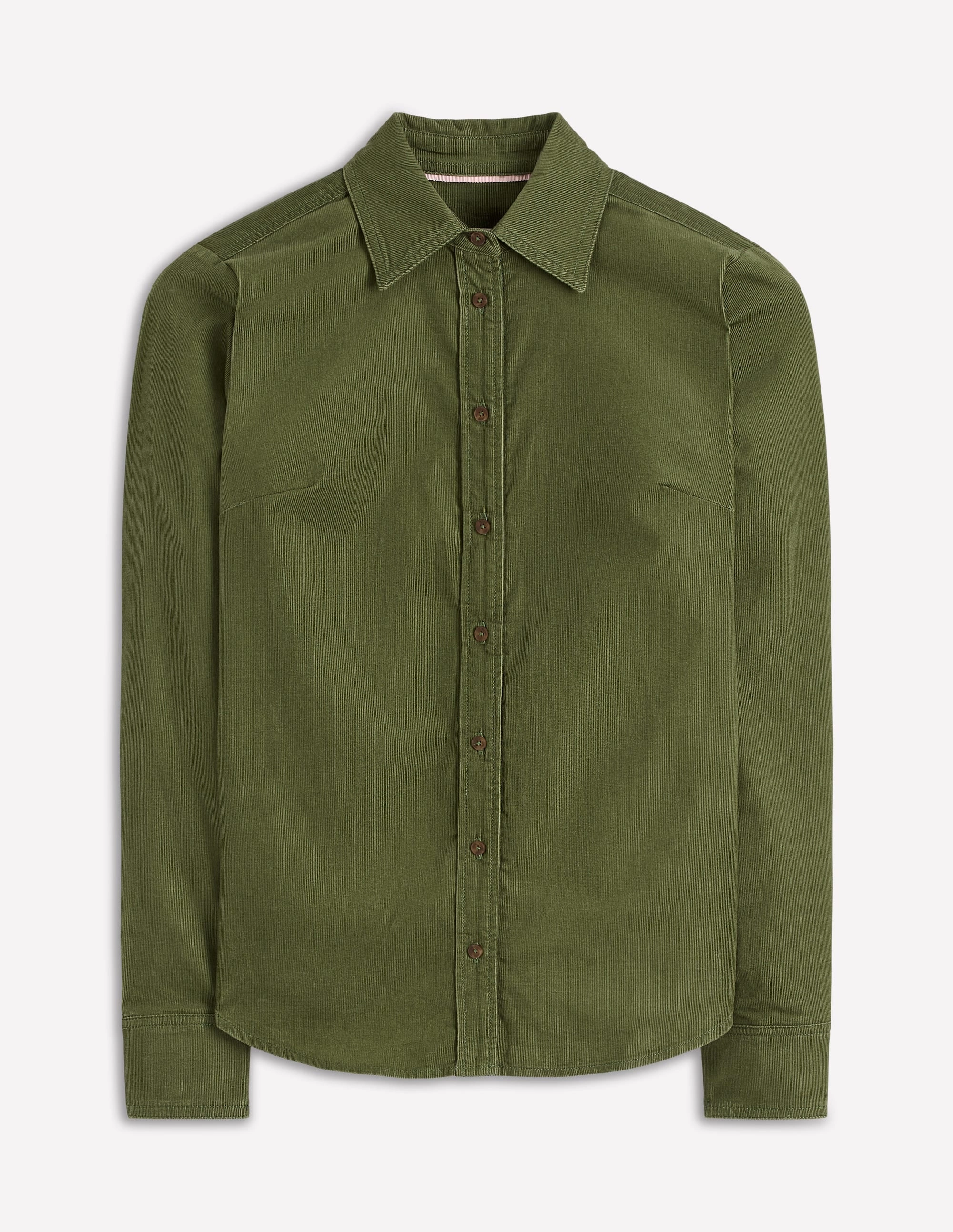 Sienna Cord Shirt-Fern HighCollar Design