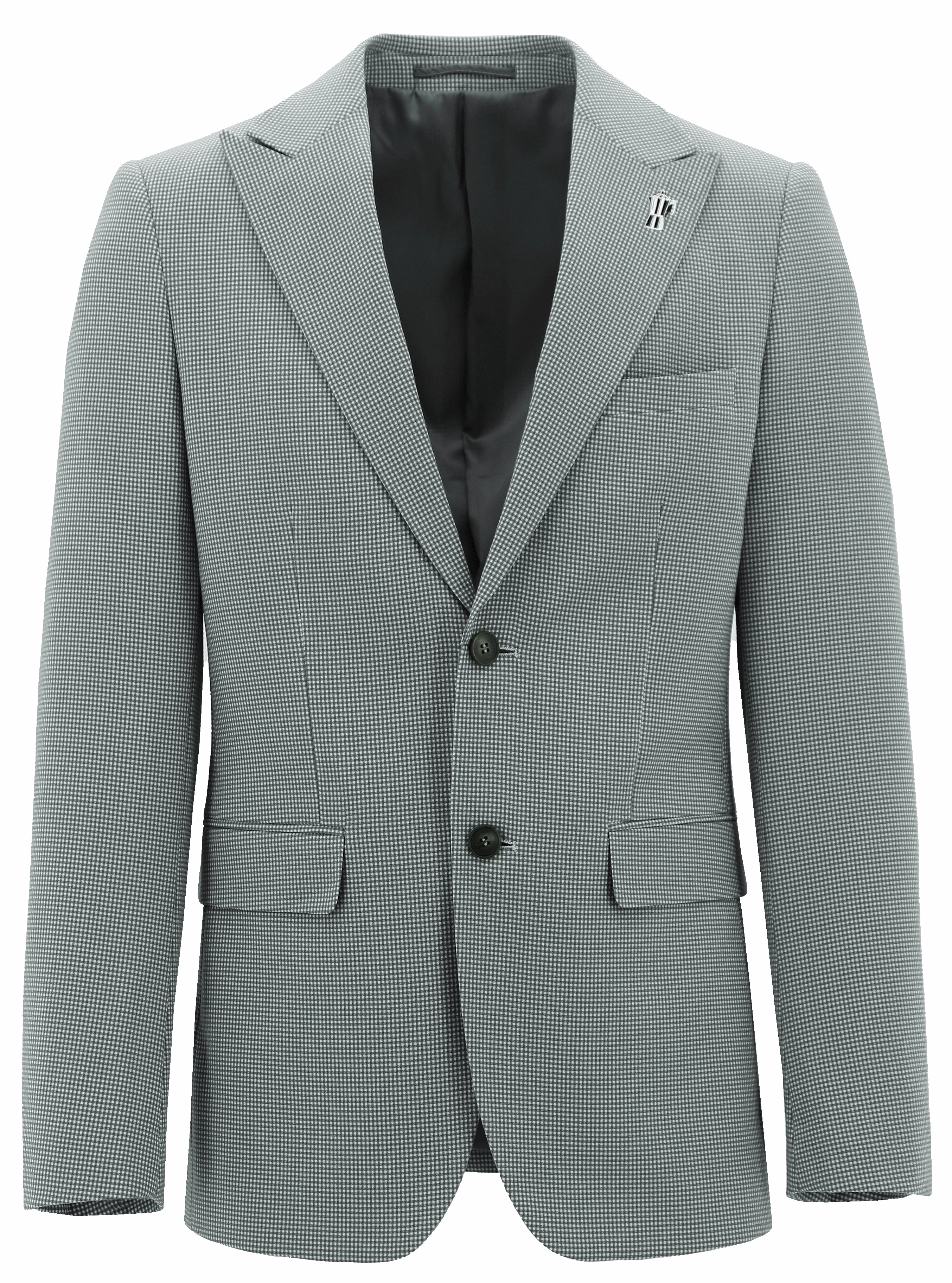 MagneticClosure FullCoverageHood Peak Green Microchecked Sports Jacket