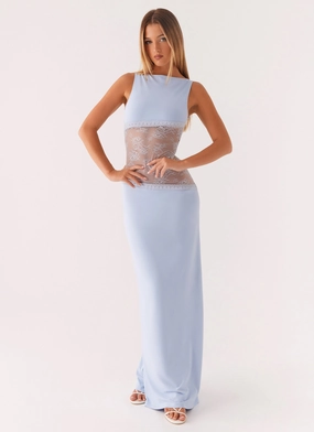 Lucinda Maxi Dress - Blue Relaxed-fit maxi dress