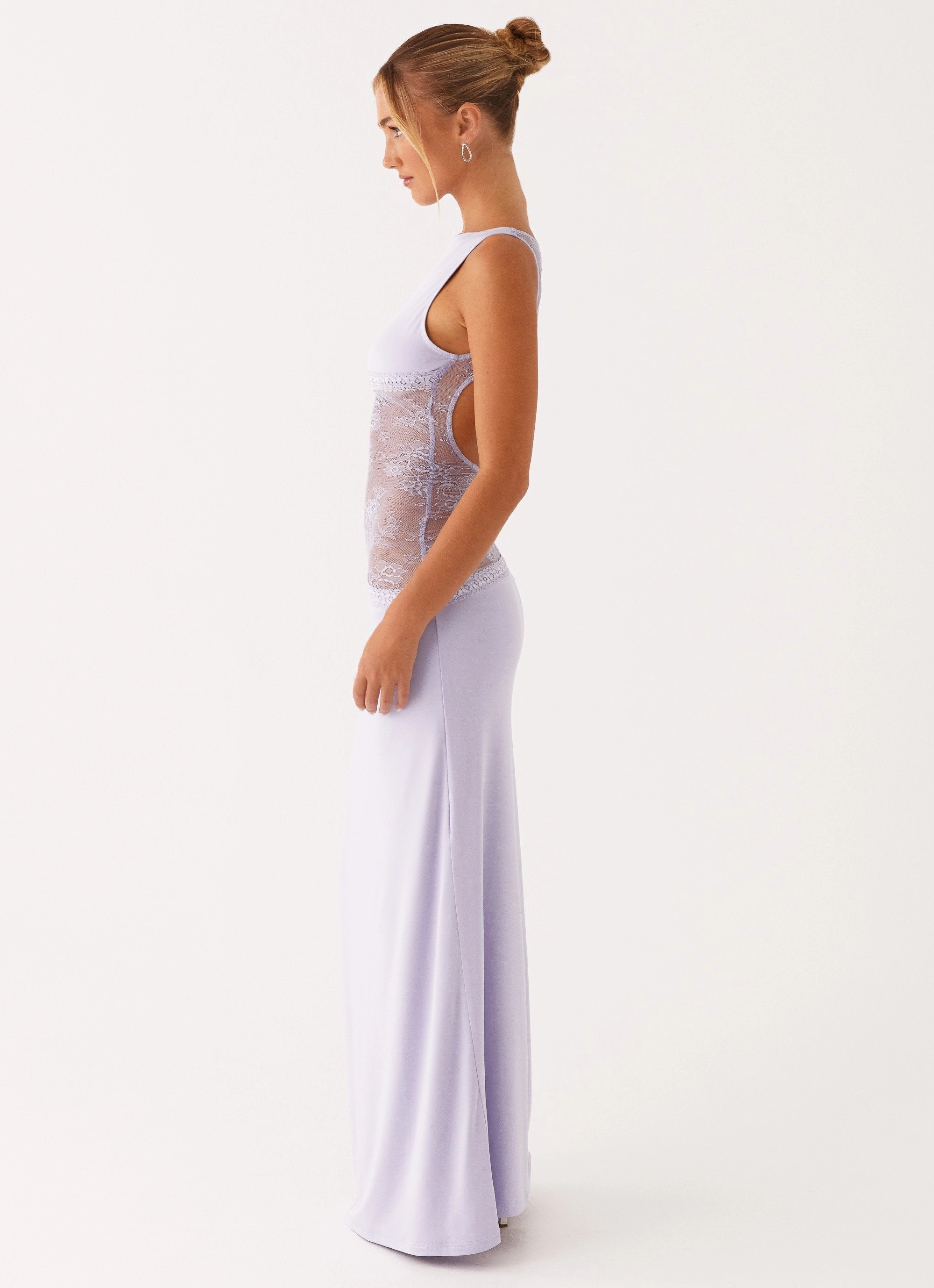 Lucinda Maxi Dress - Lilac Floral Comfort