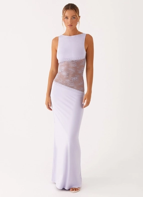 Lucinda Maxi Dress - Lilac Smart Tailoring