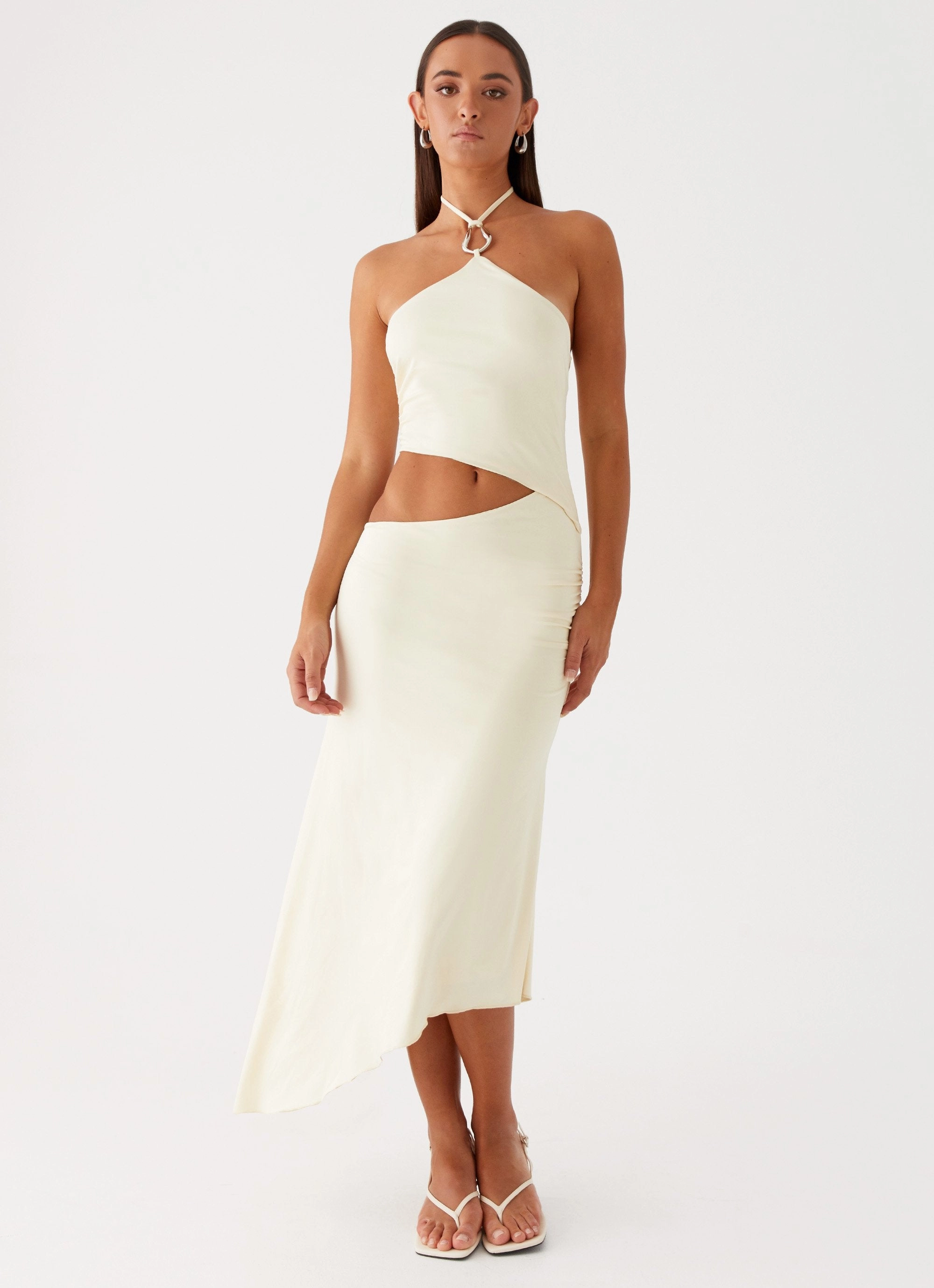 Satin Grace Tasha Maxi Dress - Lemon