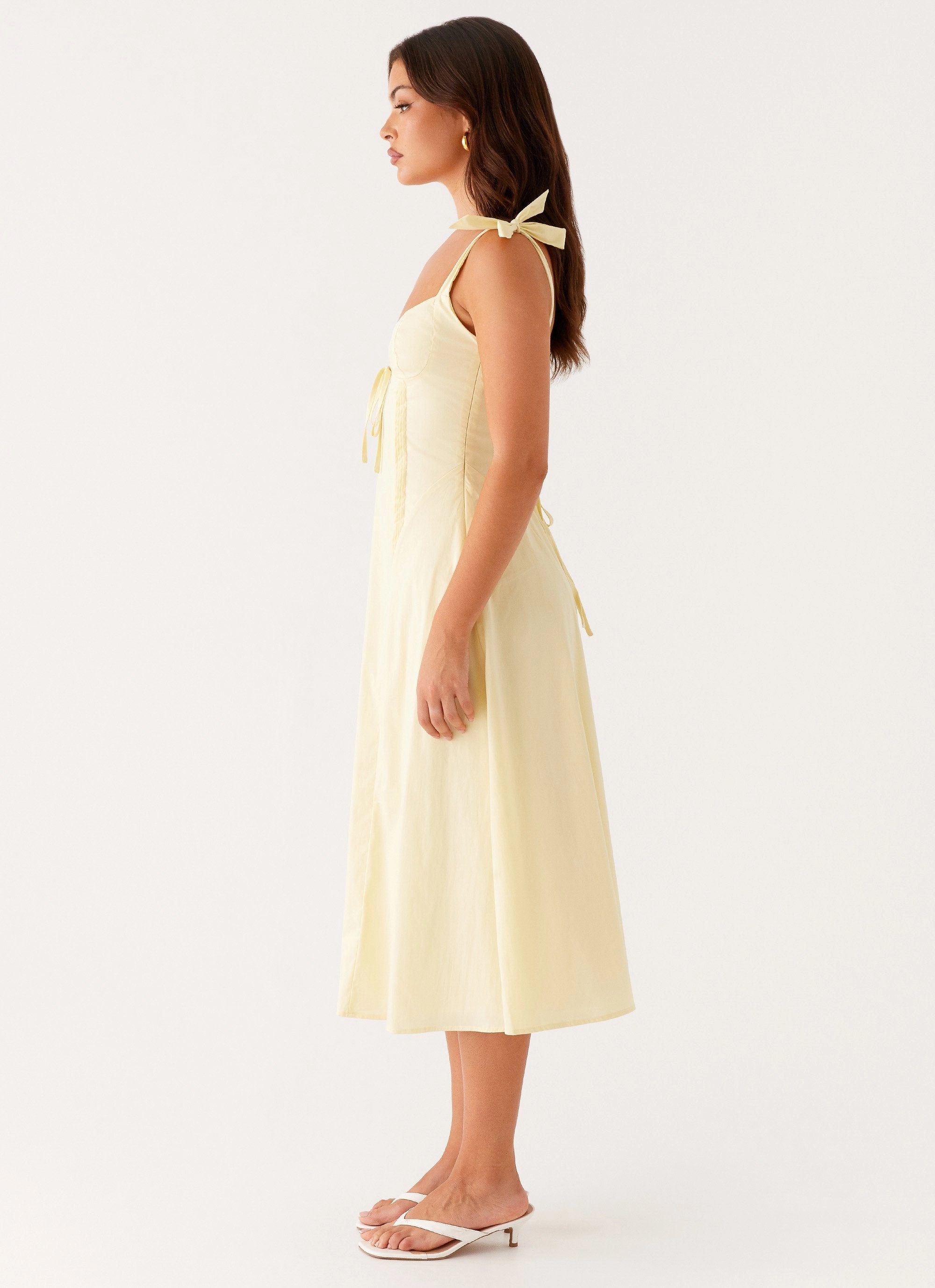 Refined touch Office Glam Adela Midi Dress - Yellow