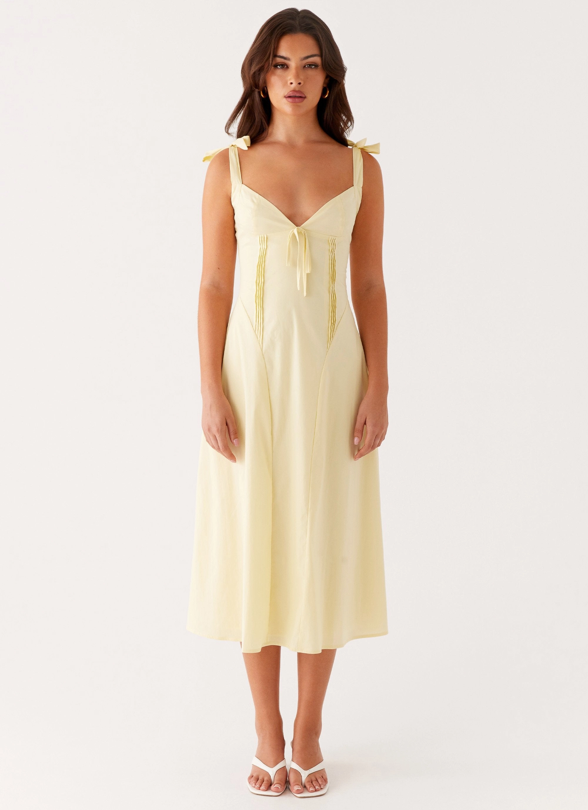 All-day style Sophisticated Layers Adela Midi Dress - Yellow