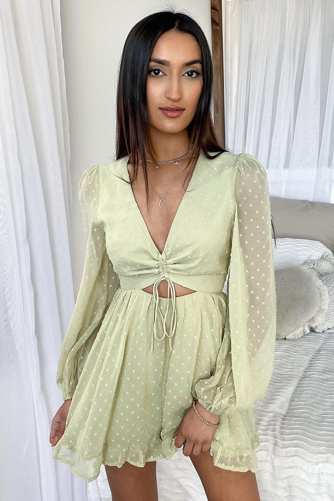 Asprin Playsuit - Green Bright Petal Quick Look