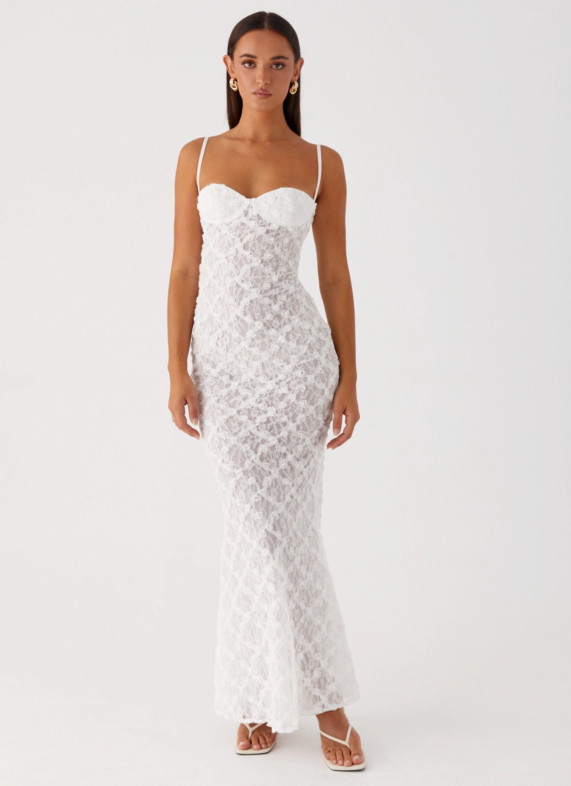 Flawless Waistband Fit City Layer That Girl Maxi Dress - White