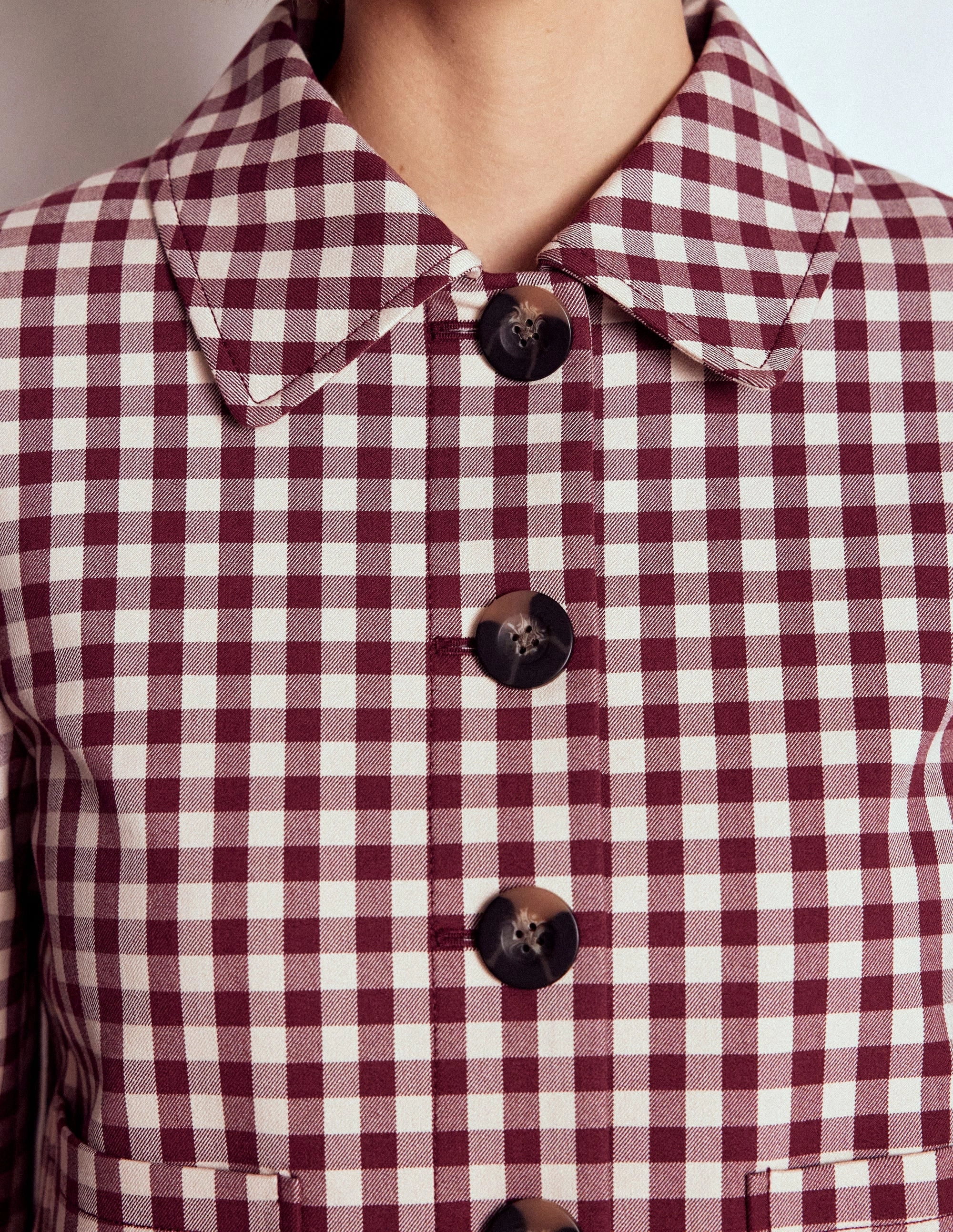 Knightsbridge Gingham Jacket-Chestnut Gingham Quick Drying