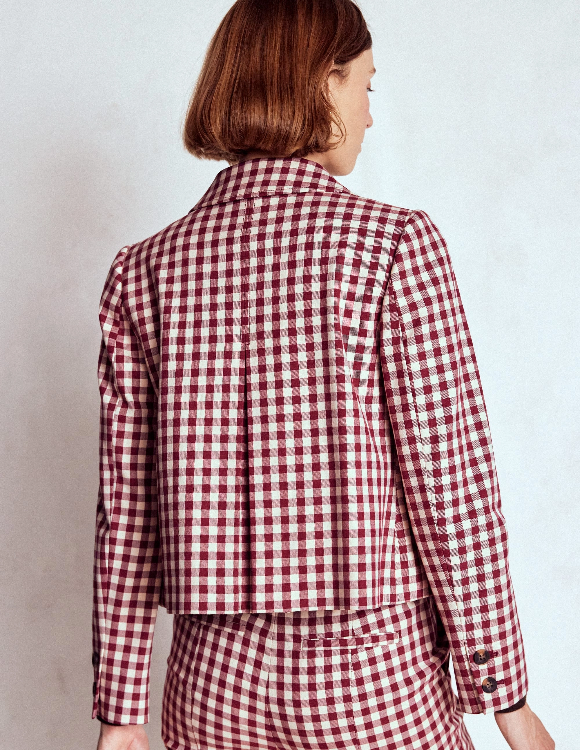 Knightsbridge Gingham Jacket-Chestnut Gingham Ergonomic Articulation Durable Coating