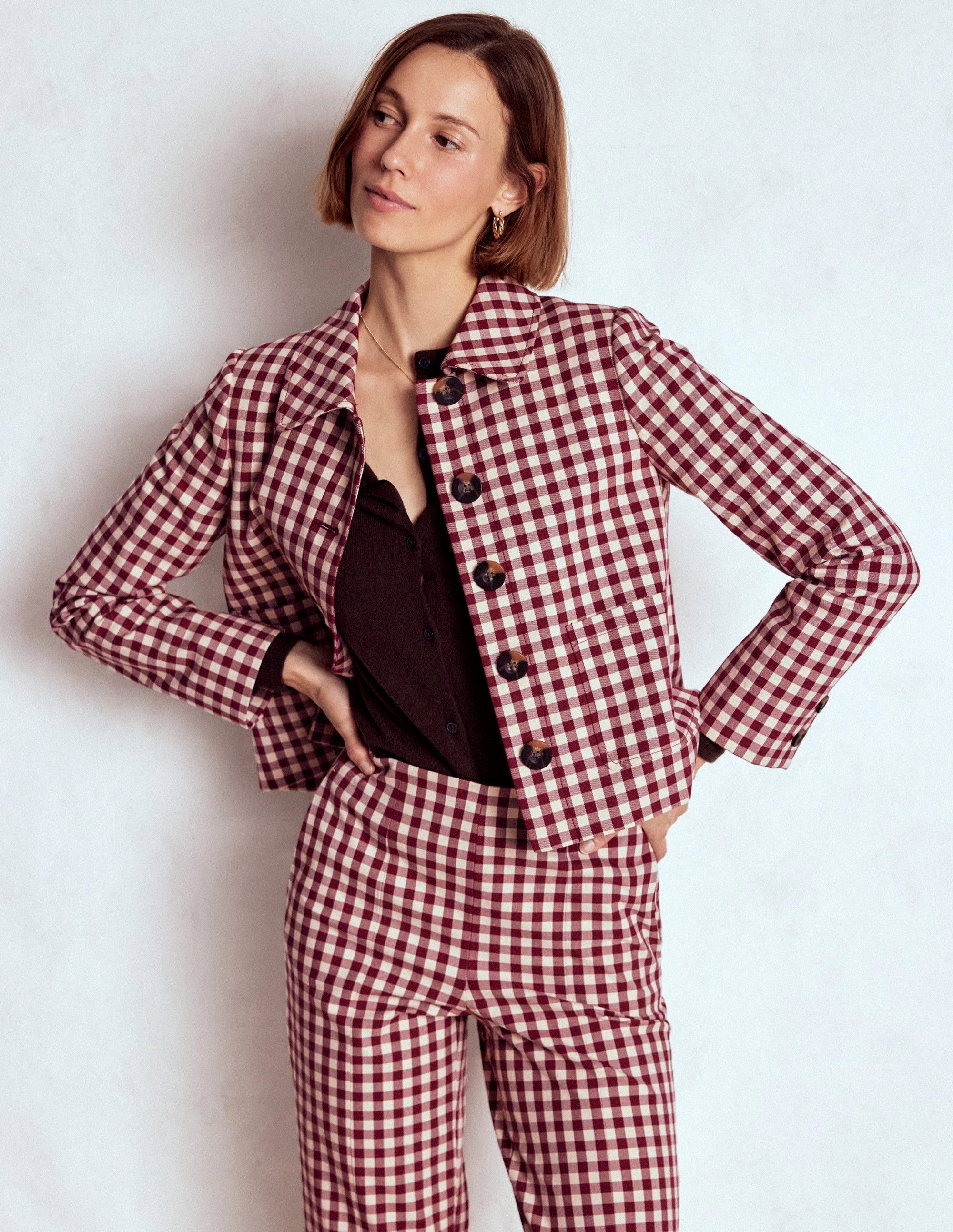 Knightsbridge Gingham Jacket-Chestnut Gingham Smart Casual