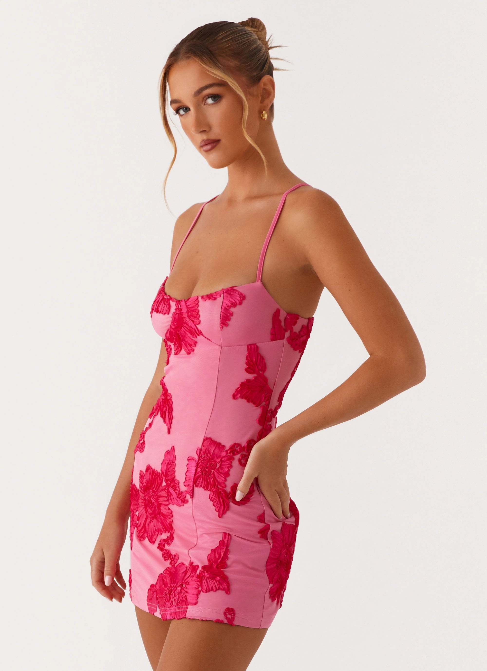 Chic Waist Design Lounge Ready Alivia Mini Dress - Pink