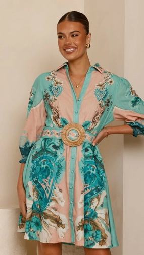 Macy Mini Dress - Willow Print Lounge Mood Chill Design
