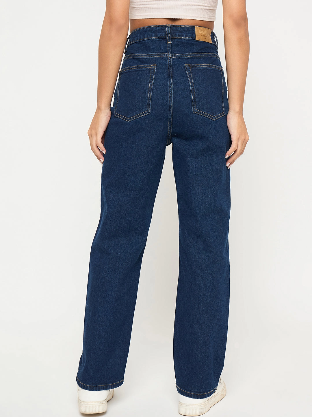 Everyday Favorite Morning Ready Madame Acid Wash Dark Blue Cotton Blend Straight Jeans