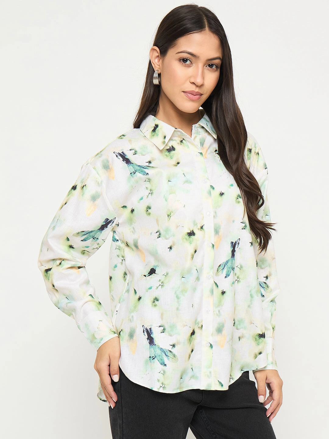 Thermoregulating Layer Madame All Over Botanical Print Lemon Yellow Shirt