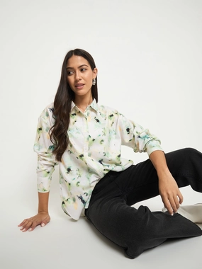 Madame All Over Botanical Print Lemon Yellow Shirt Festival Fashion Autumn Look
