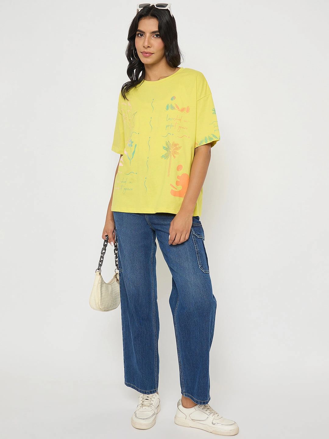 Easy Fit Wear Madame All Over Print Lemon Yellow T-Shirt