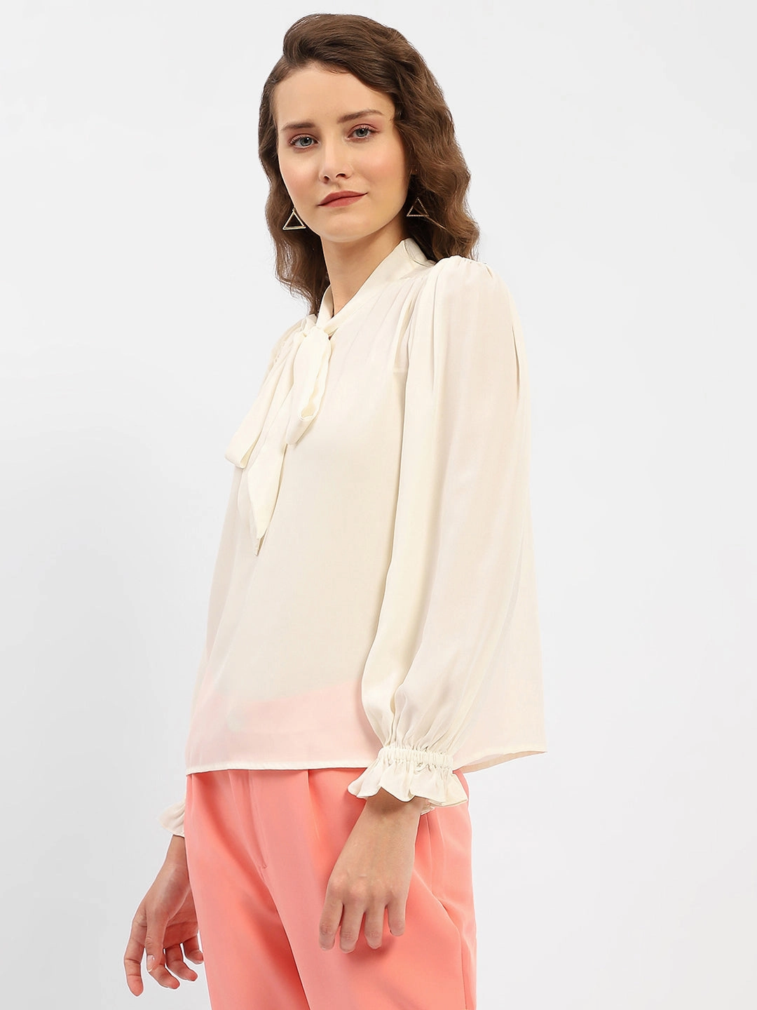 Madame Applique Adorned Off-White Shirt Modern Look