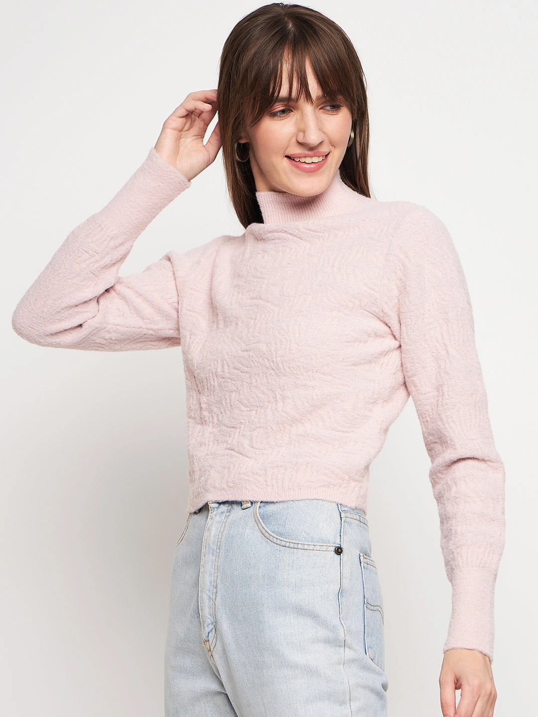 Warm Fit Fashion Knitwear Madame Baby Pink Sweater